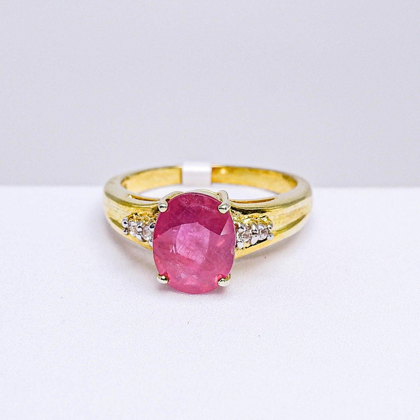 แหวนเงินแท้ 925 ฝังพลอย ทับทิมแทนซาเนีย (Tanzania Ruby) + เซอร์คอน (Zircon)