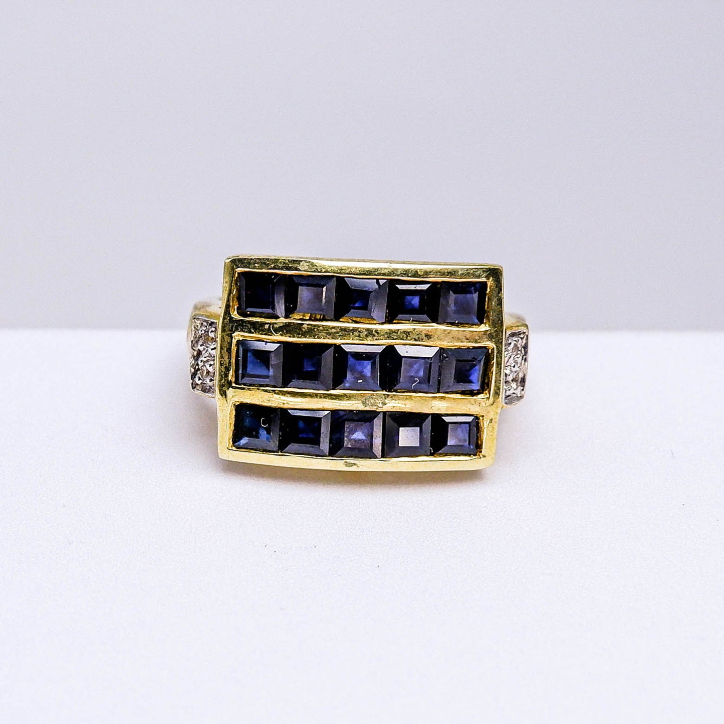 แหวนเงินแท้ 925 ฝังพลอย ไพลิน (Blue Sapphire) + ไวท์โทพาส (whitetopaz)