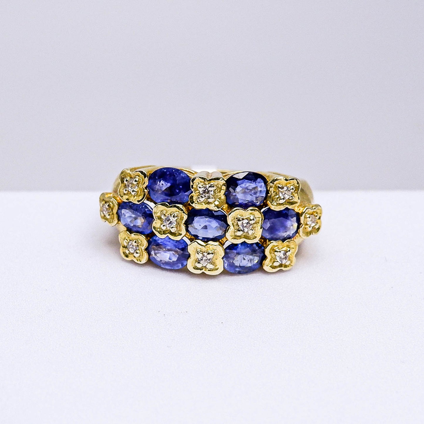 แหวนเงินแท้ 925 ฝังพลอย ไพลินซีลอน (Ceylon Sapphire) + เซอร์คอน (Zircon)