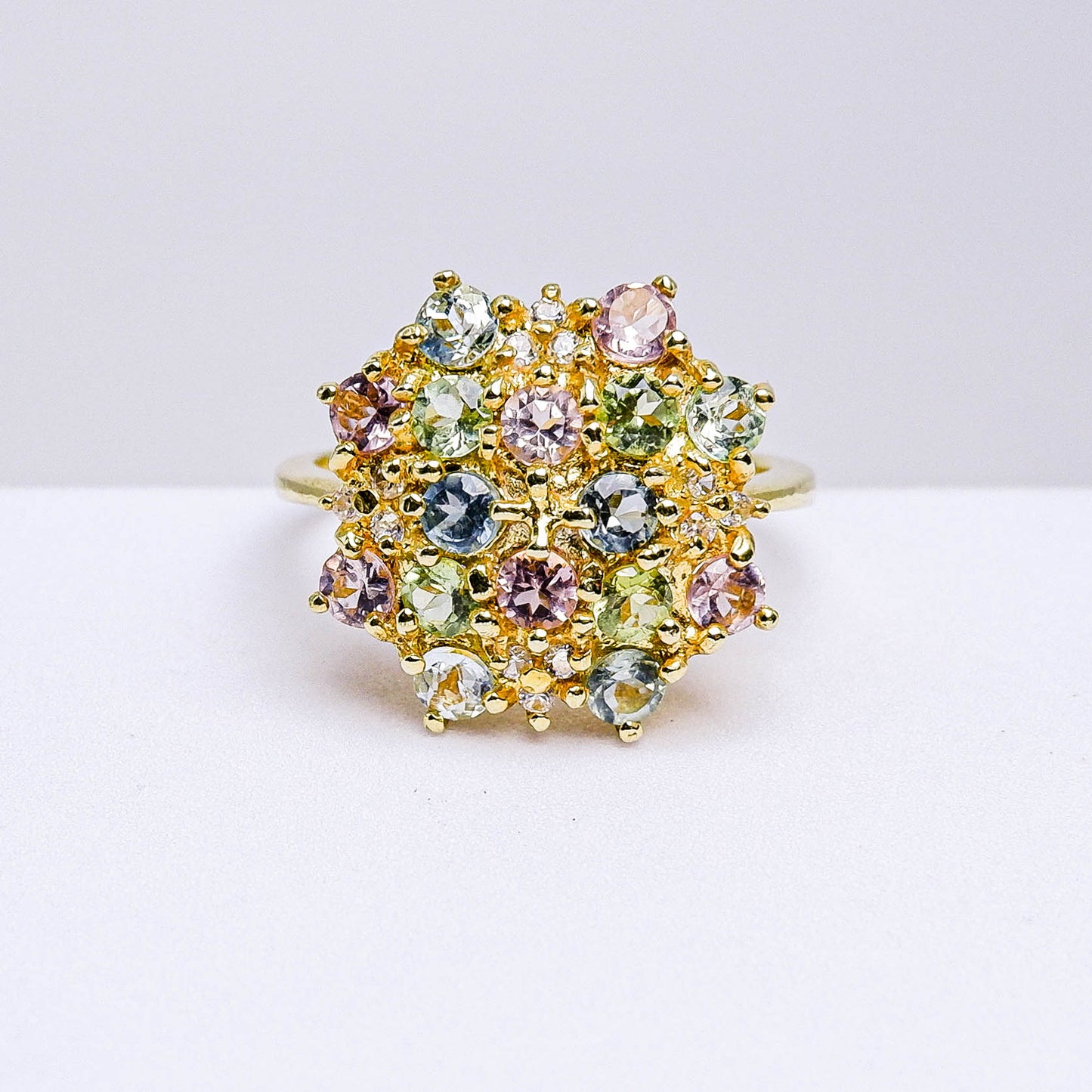 แหวนเงินแท้ 925 ฝังพลอย ทัวร์มาลีน (Tourmaline) + เซอร์คอน (Zircon)