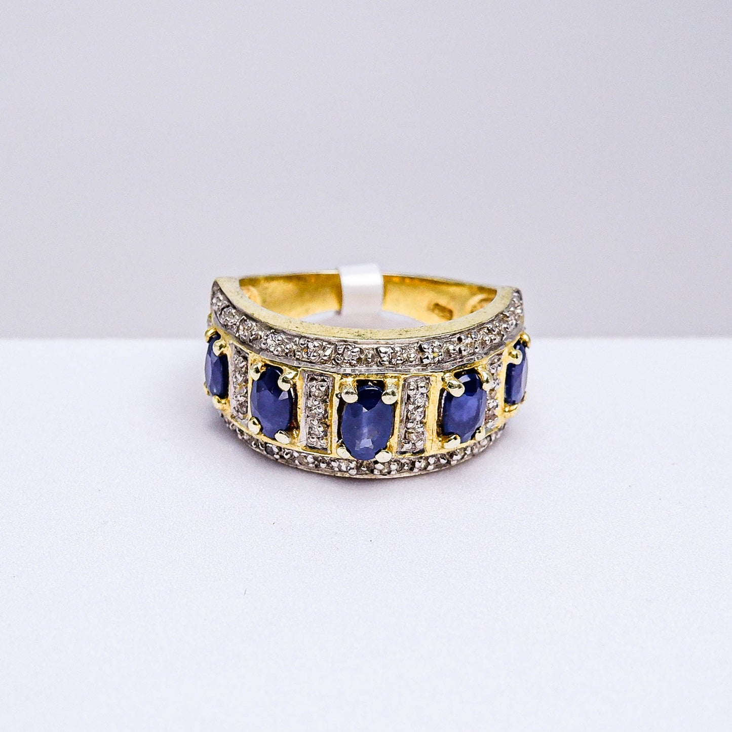 แหวนเงินแท้ 925 ฝังพลอย ไพลิน (Blue Sapphire) + เซอร์คอน (Zircon)