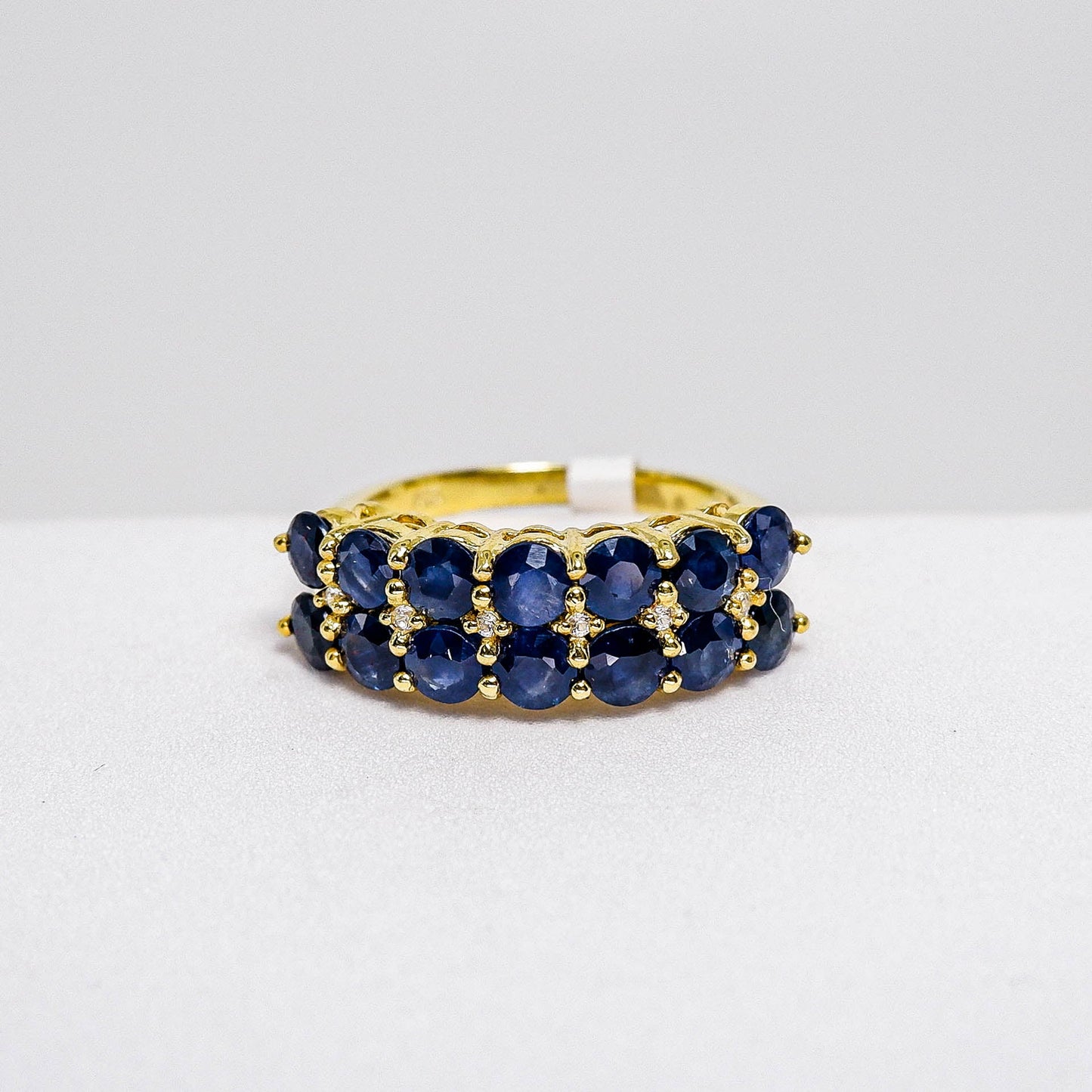 แหวนเงินแท้ 925 ฝังพลอย ไพลิน (Blue Sapphire) + เซอร์คอน (Zircon) - Thaigems