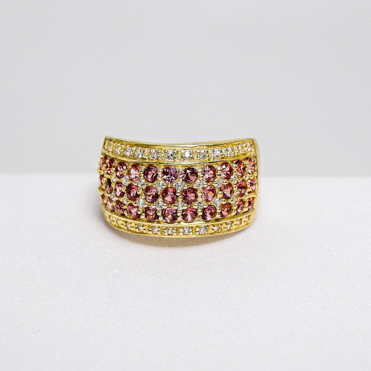 แหวนเงินแท้ 925 ฝังพลอย โกเมน (Garnet) + เซอร์คอน (Zircon) - Thaigems