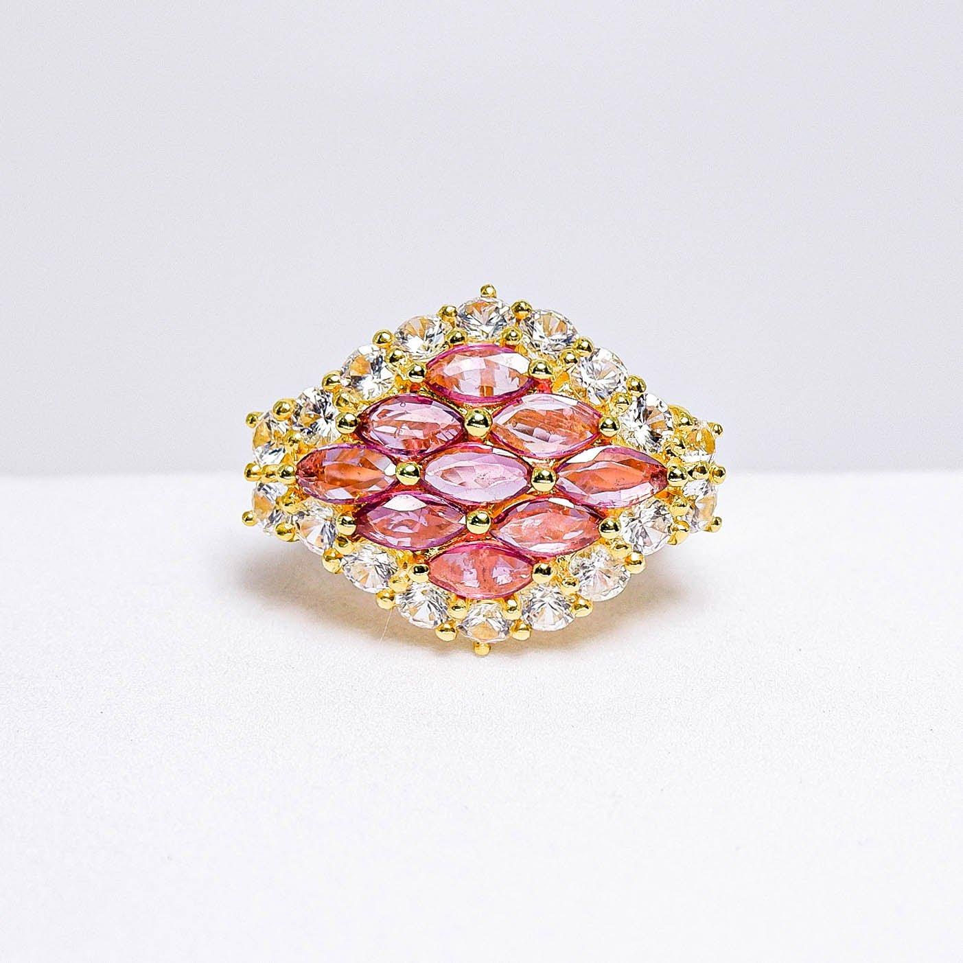 แหวนเงินแท้ 925 ฝังพลอย ทับทิมไทย (Ruby) + เซอร์คอน (Zircon) - Thaigems