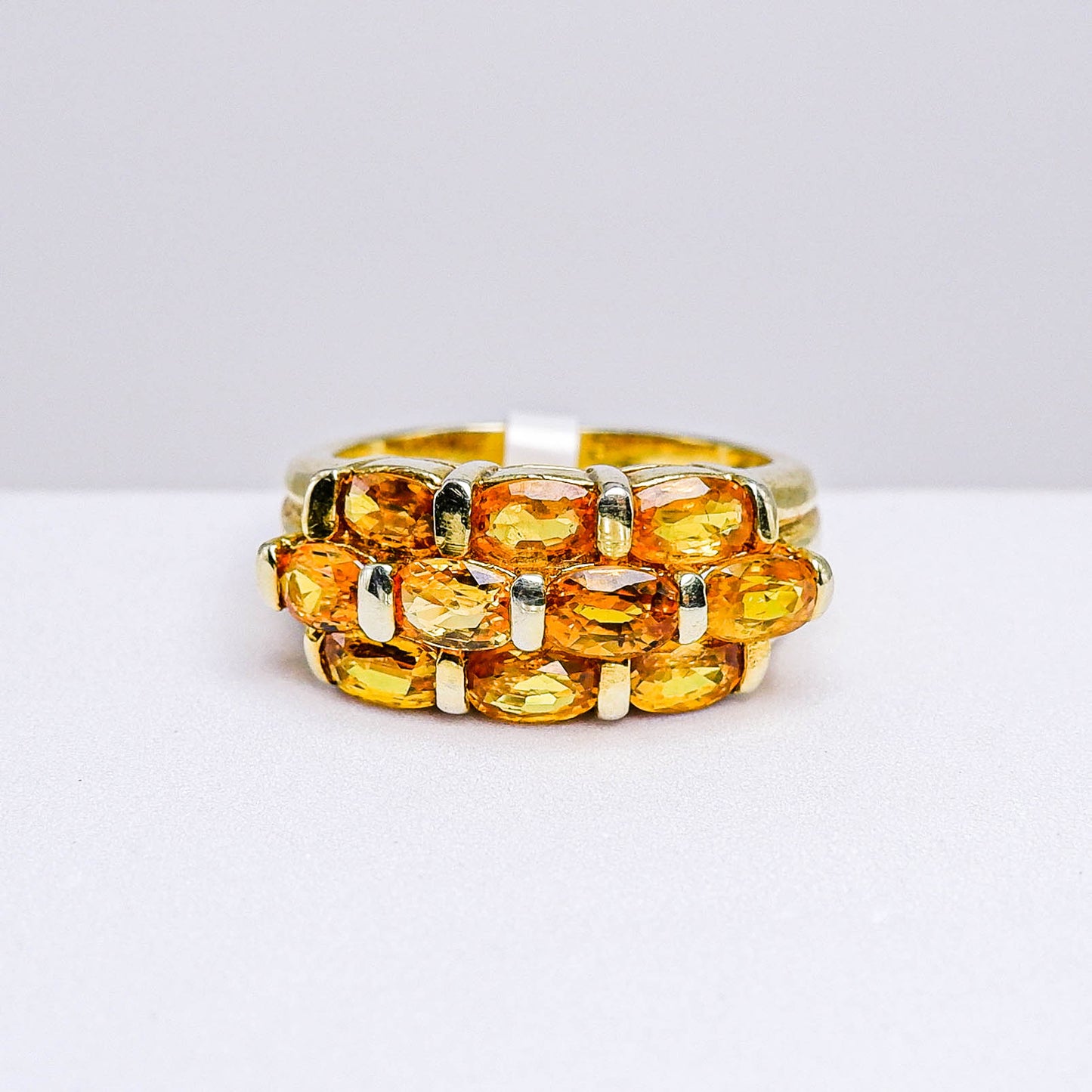 แหวนเงินแท้ 925 ฝังพลอย บุษราคัมบางกะจะ (Yellow Sapphire)