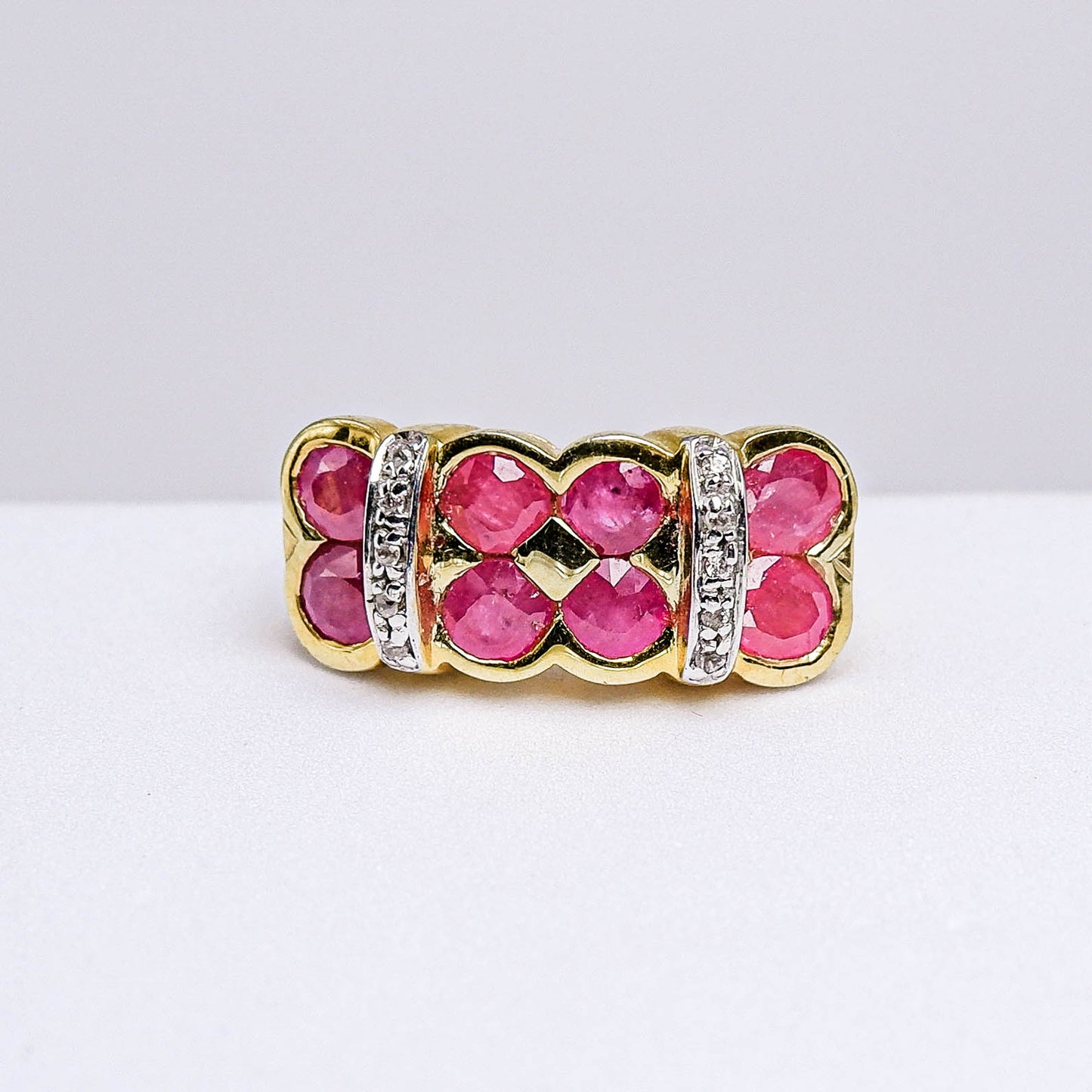 แหวนเงินแท้ 925 ฝังพลอย ทับทิม (Ruby) + เซอร์คอน (Zircon)