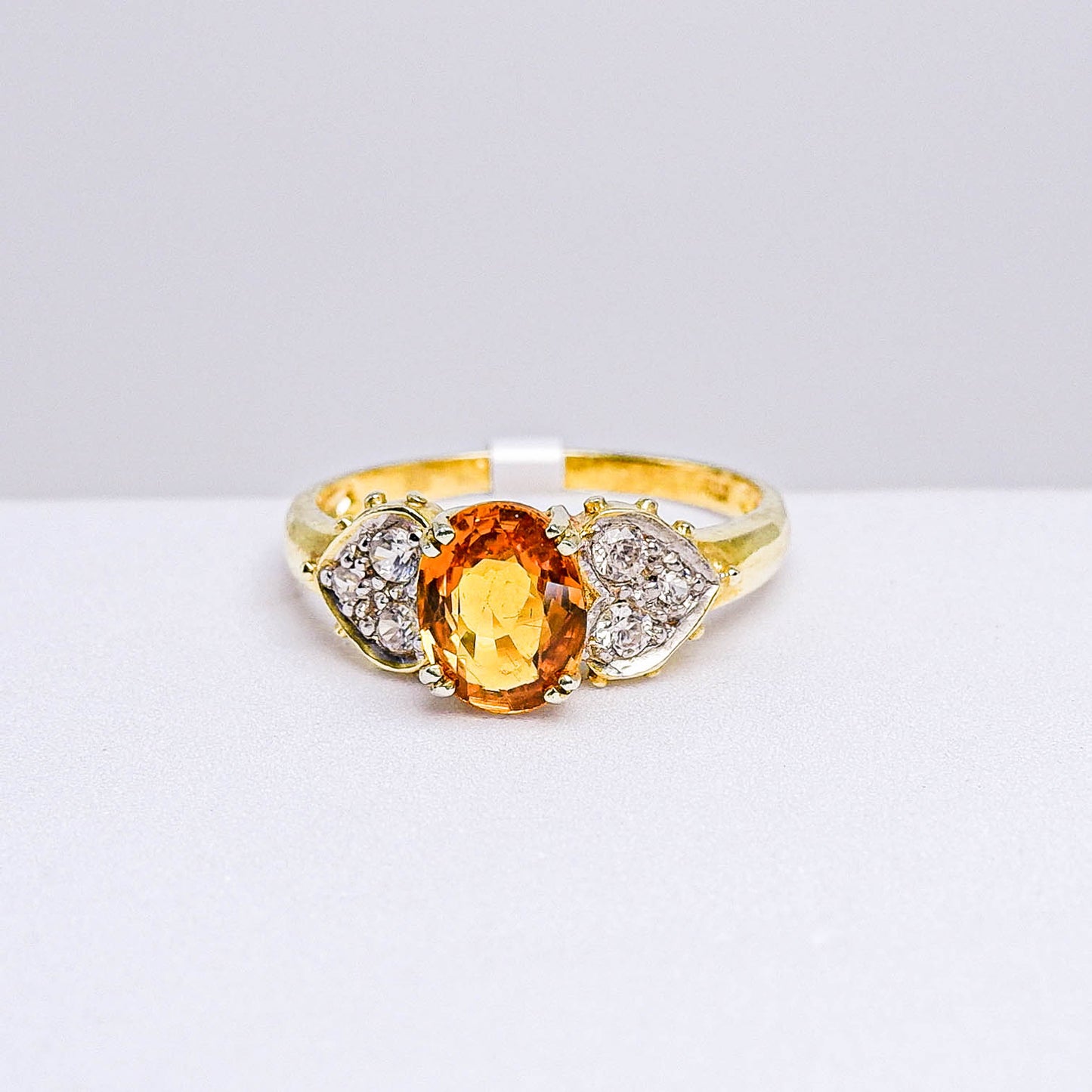 แหวนเงินแท้ 925 ฝังพลอย บุษราคัมบางกะจะ (Yellow Sapphire) + เซอร์คอน (Zircon)