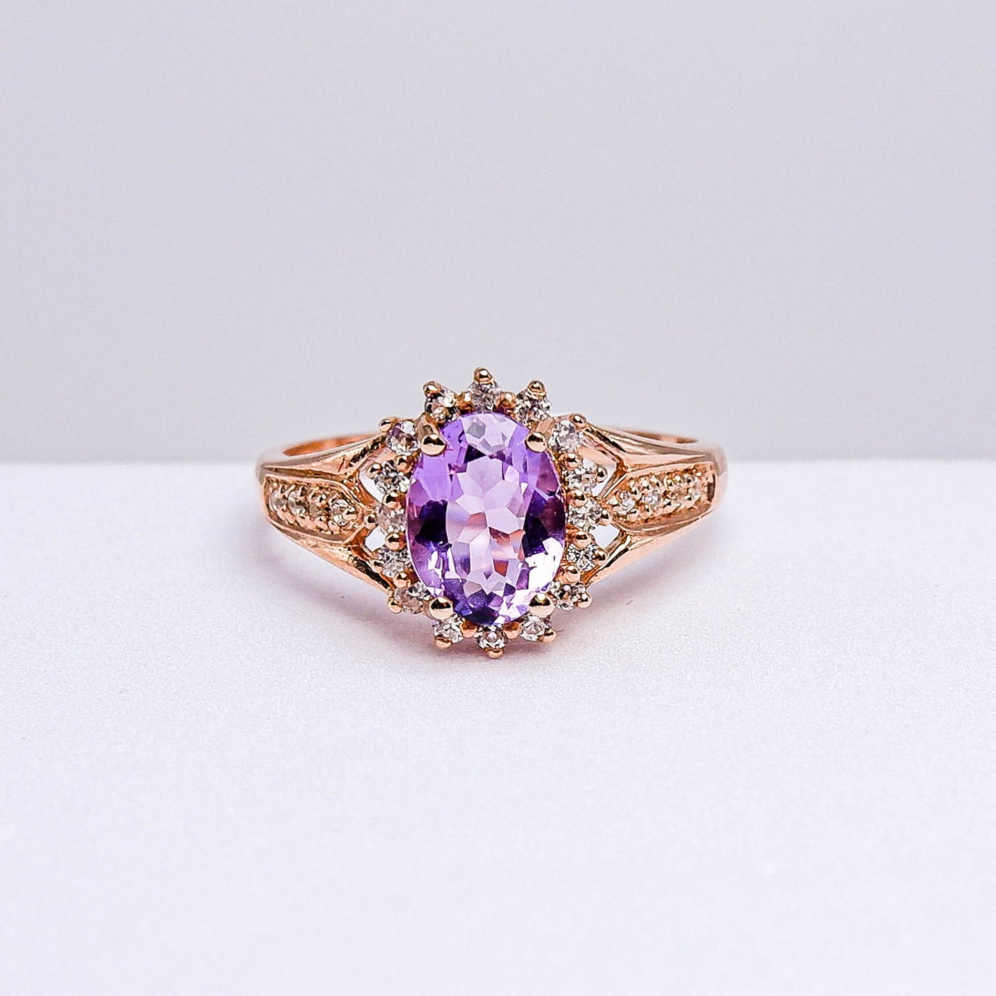 แหวนเงินแท้ 925 ฝังพลอย อเมทิสต์ (Amethyst) + เซอร์คอน (Zircon)