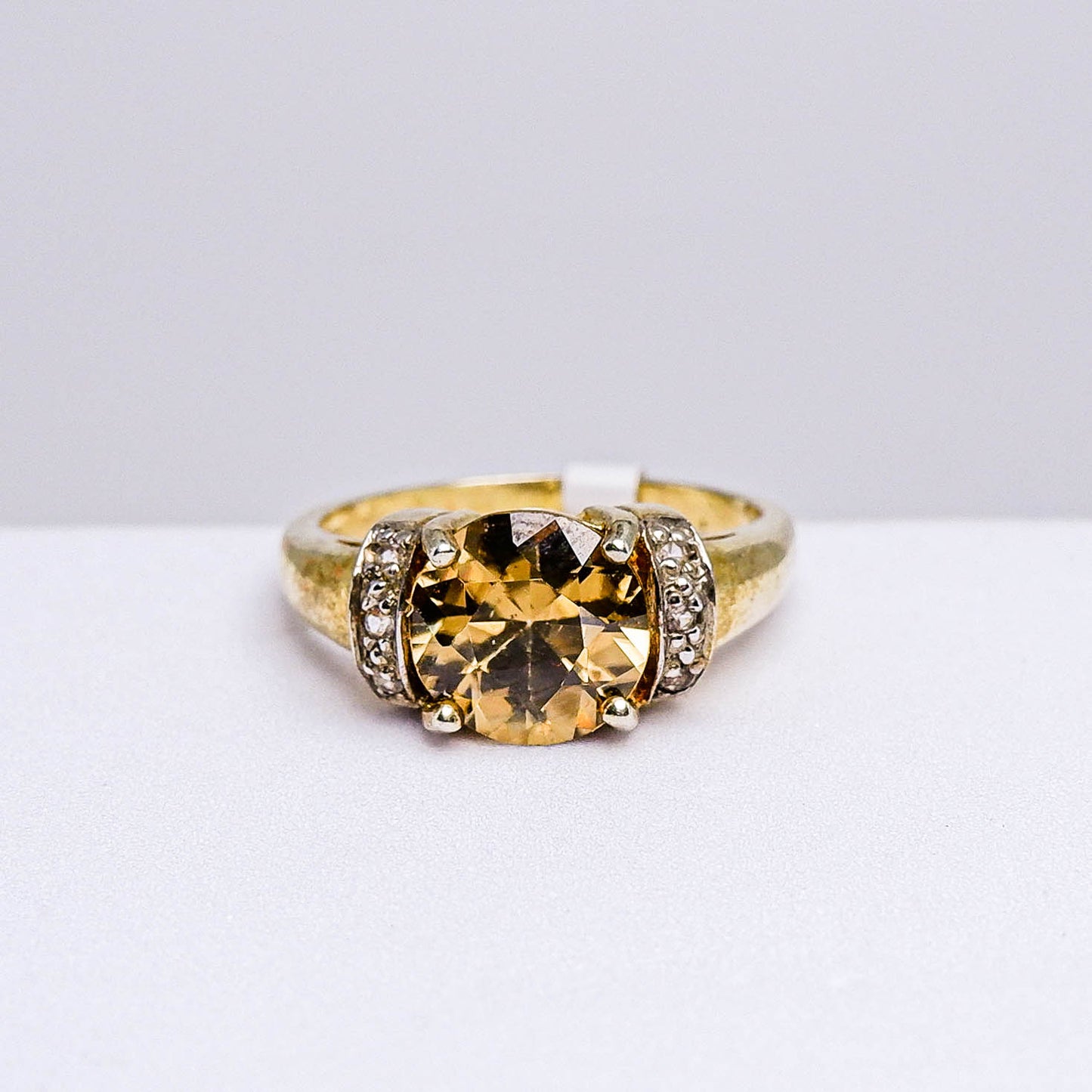 แหวนเงินแท้ 925 ฝังพลอย เพทาย (ดิบ) (Unheated Zircon) + เซอร์คอน (Zircon)