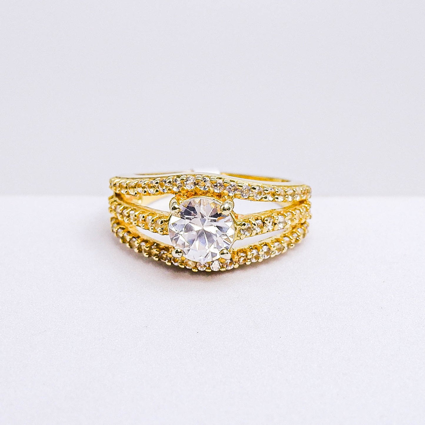 แหวนเงินแท้ 925 ฝังพลอย เพทายขาว (White Zircon) + ไวท์โทพาส (whitetopaz)