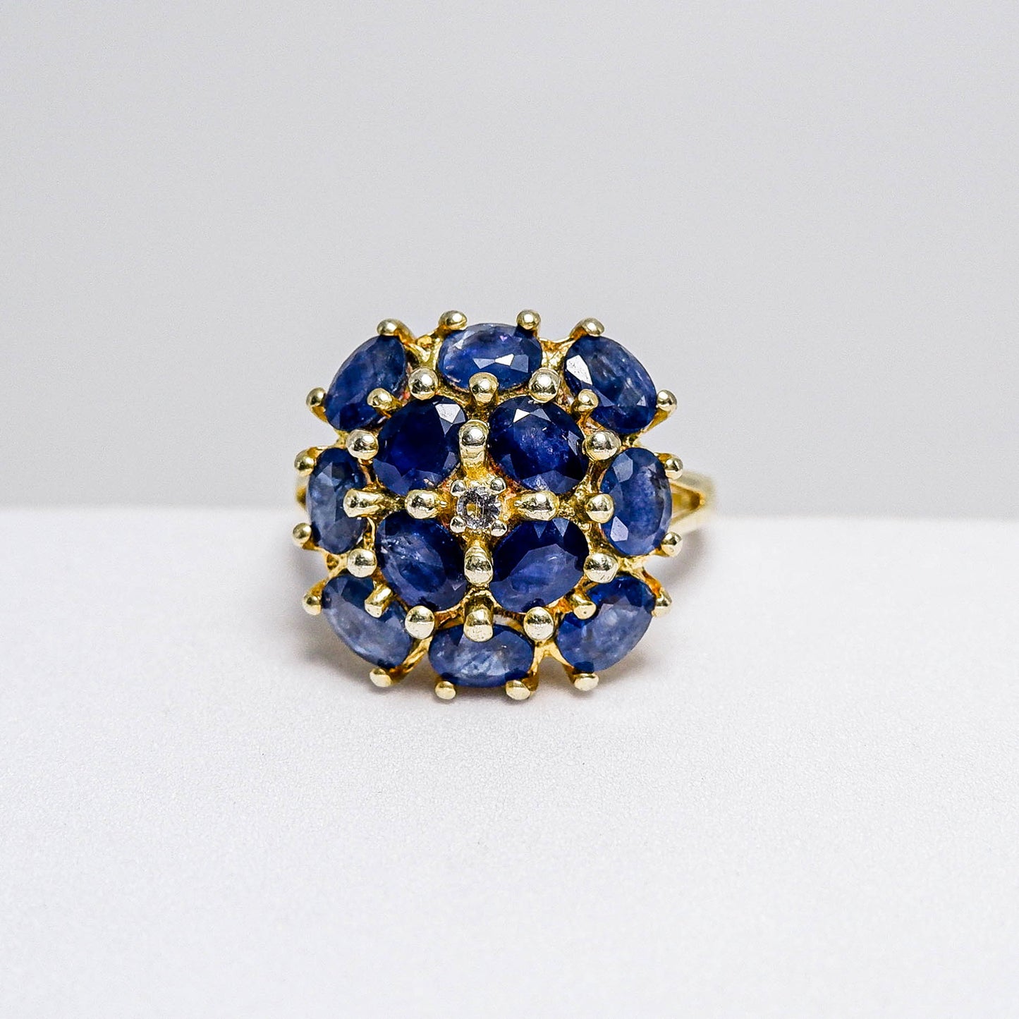 แหวนเงินแท้ 925 ฝังพลอย ไพลิน (Blue Sapphire) + ไวท์โทพาส (whitetopaz)