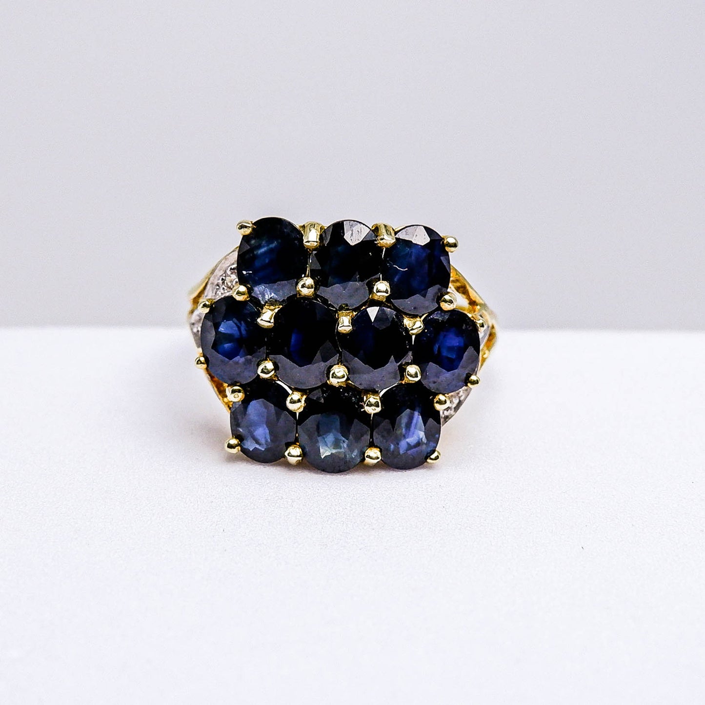 แหวนเงินแท้ 925 ฝังพลอย ไพลิน (Blue Sapphire) + เซอร์คอน (Zircon)