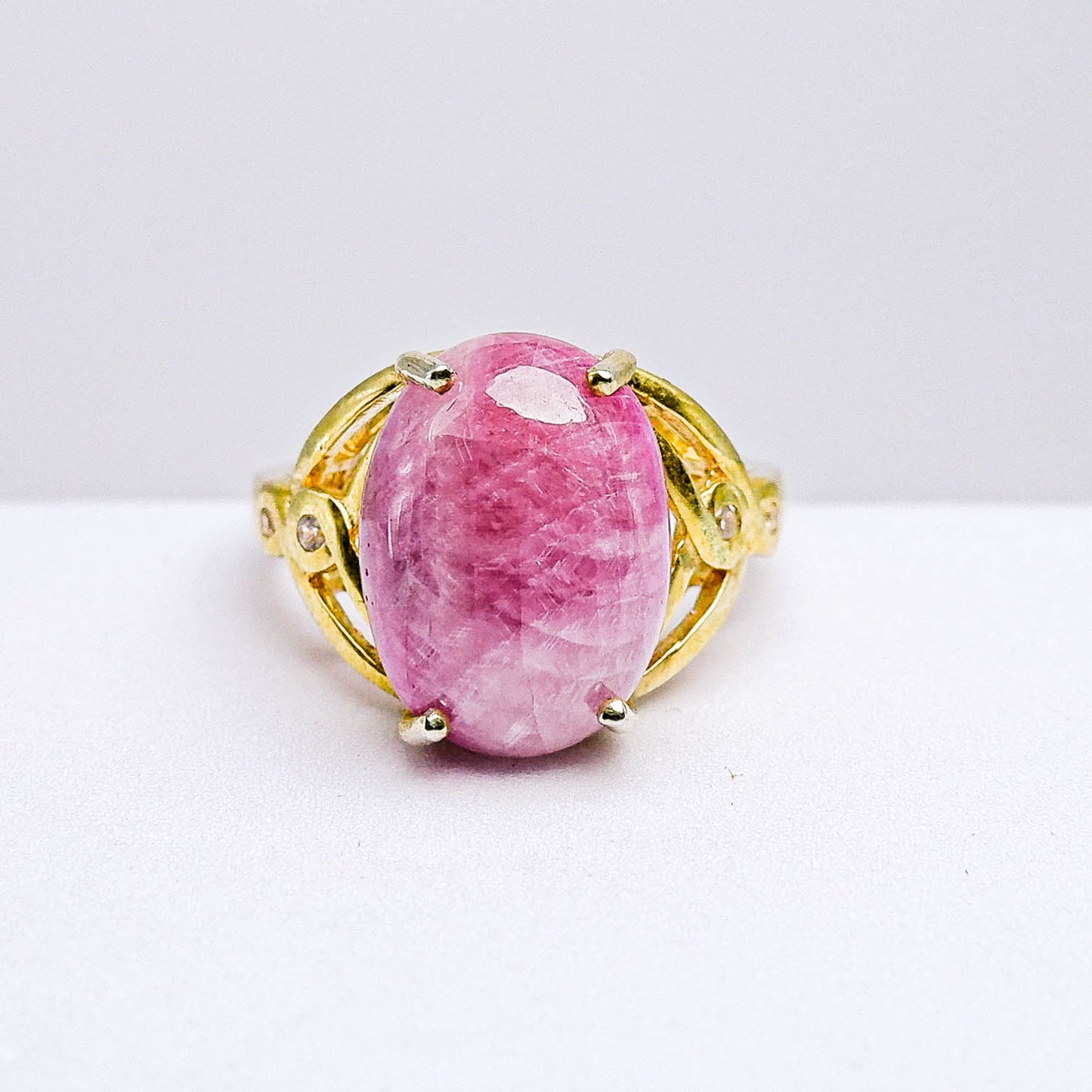 แหวนเงินแท้ 925 ฝังพลอย ทับทิม (Ruby) + ไวท์โทพาส (whitetopaz)