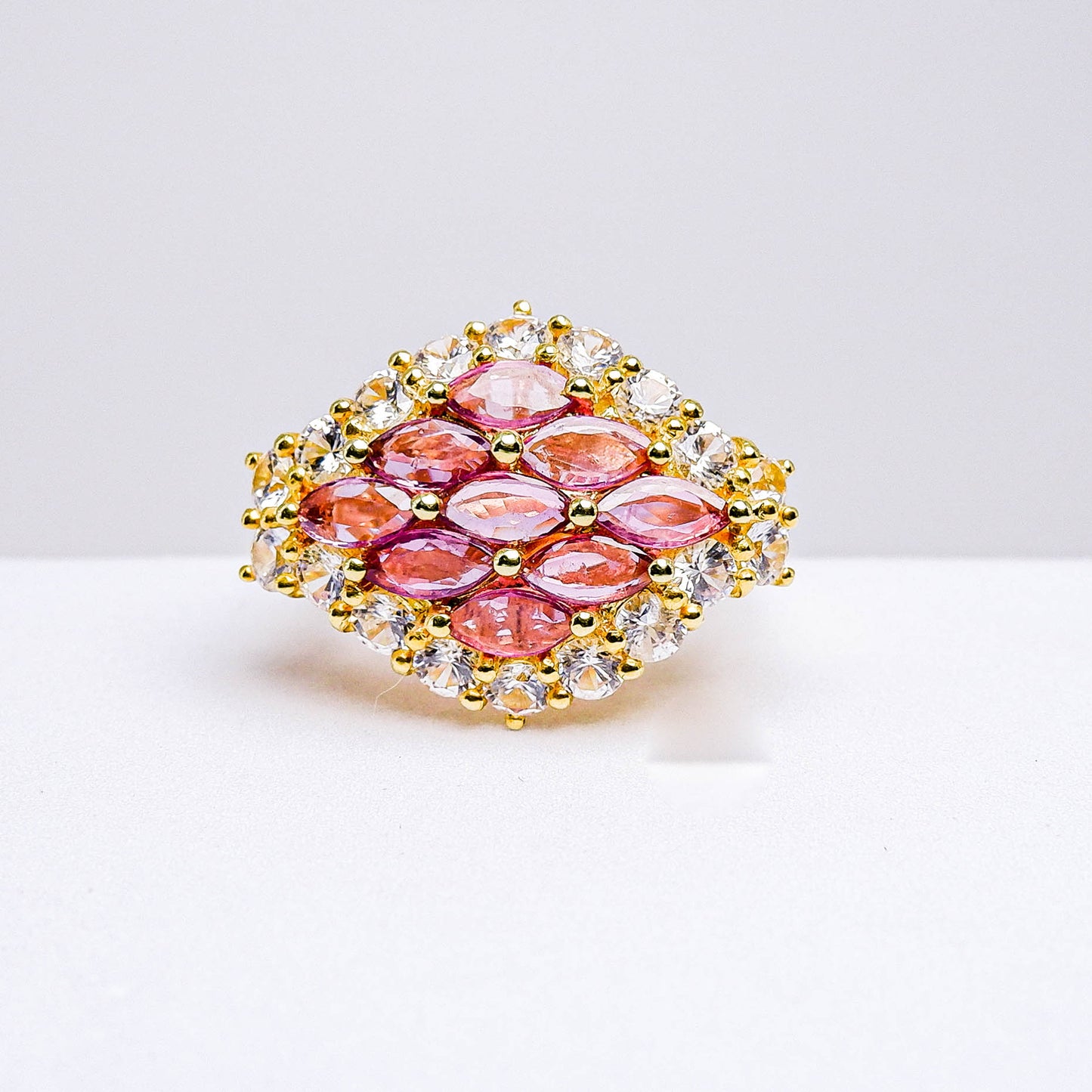 แหวนเงินแท้ 925 ฝังพลอย ทับทิมไทย (Siam Ruby) + เซอร์คอน (Zircon)