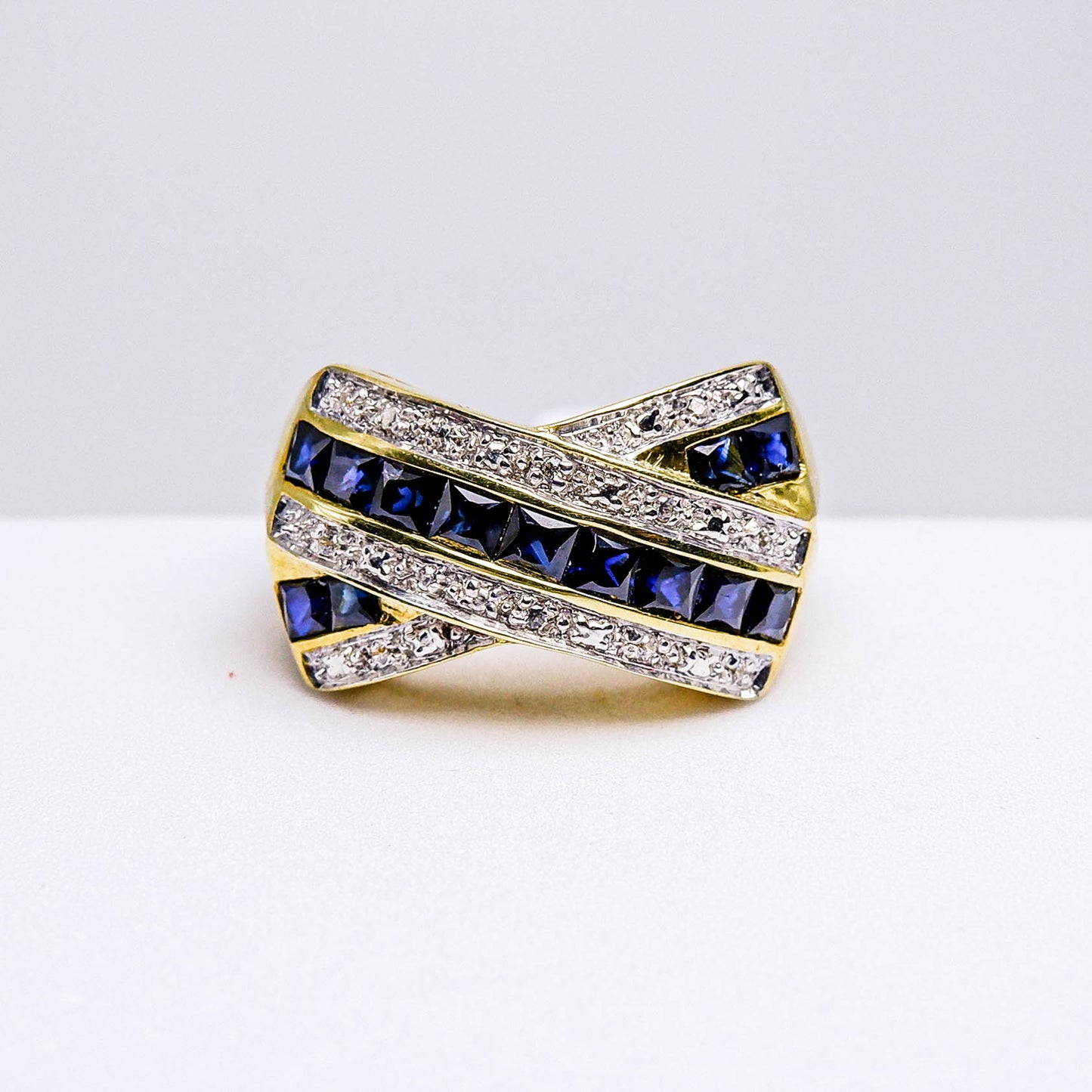 แหวนเงินแท้ 925 ฝังพลอย ไพลิน (Blue Sapphire) + เซอร์คอน (Zircon)