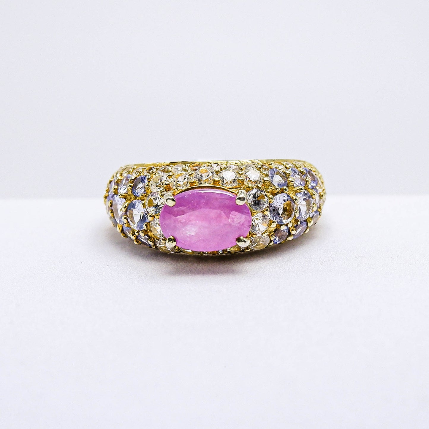 แหวนเงินแท้ 925 ฝังพลอย แซฟไฟร์เวียดนาม (Vietnam Sapphire) + แทนซาไนท์ (Tanzanite) + เซอร์คอน (Zircon)