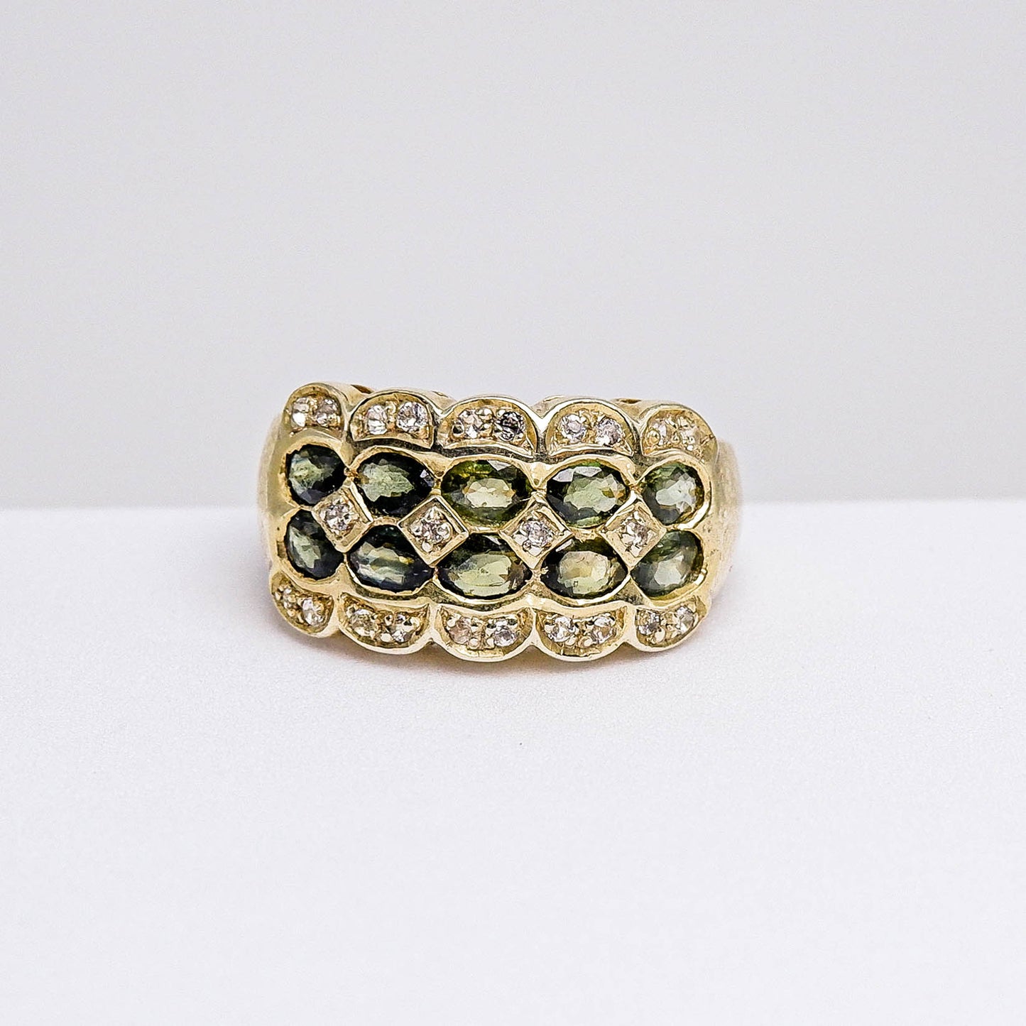 แหวนเงินแท้ 925 ฝังพลอย แซฟไฟร์บางกะจะ (Sapphire) + เซอร์คอน (Zircon)
