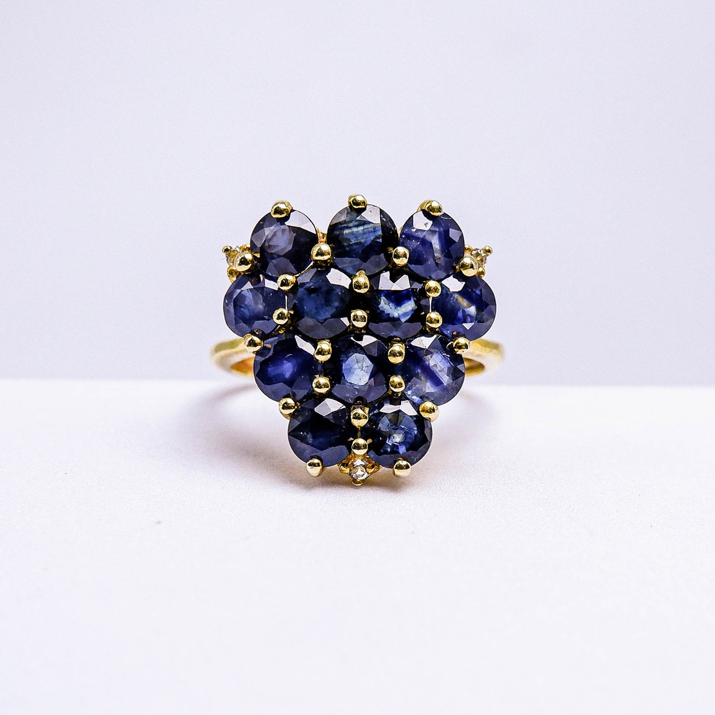 แหวนเงินแท้ 925 ฝังพลอย ไพลิน (Blue Sapphire) + ไวท์โทพาส (whitetopaz)