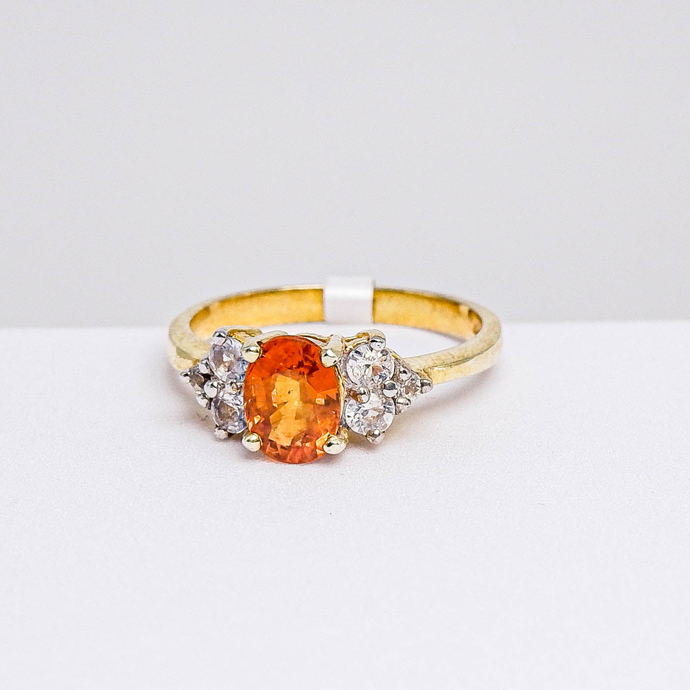 แหวนเงินแท้ 925 ฝังพลอย บุษราคัม (Yellow Sapphire) + เซอร์คอน (Zircon)
