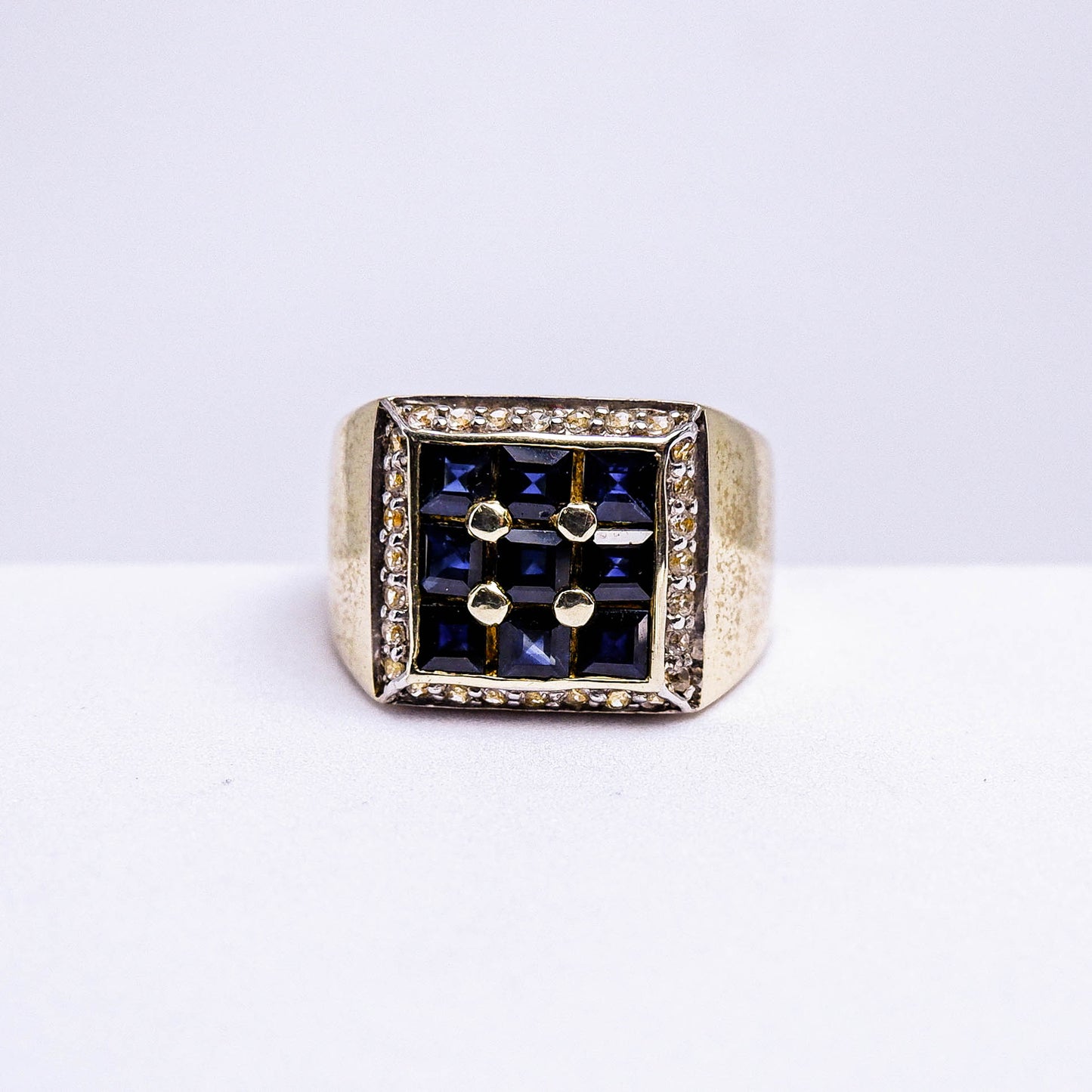 แหวนเงินแท้ 925 ฝังพลอย ไพลิน (Blue Sapphire) + เซอร์คอน (Zircon)