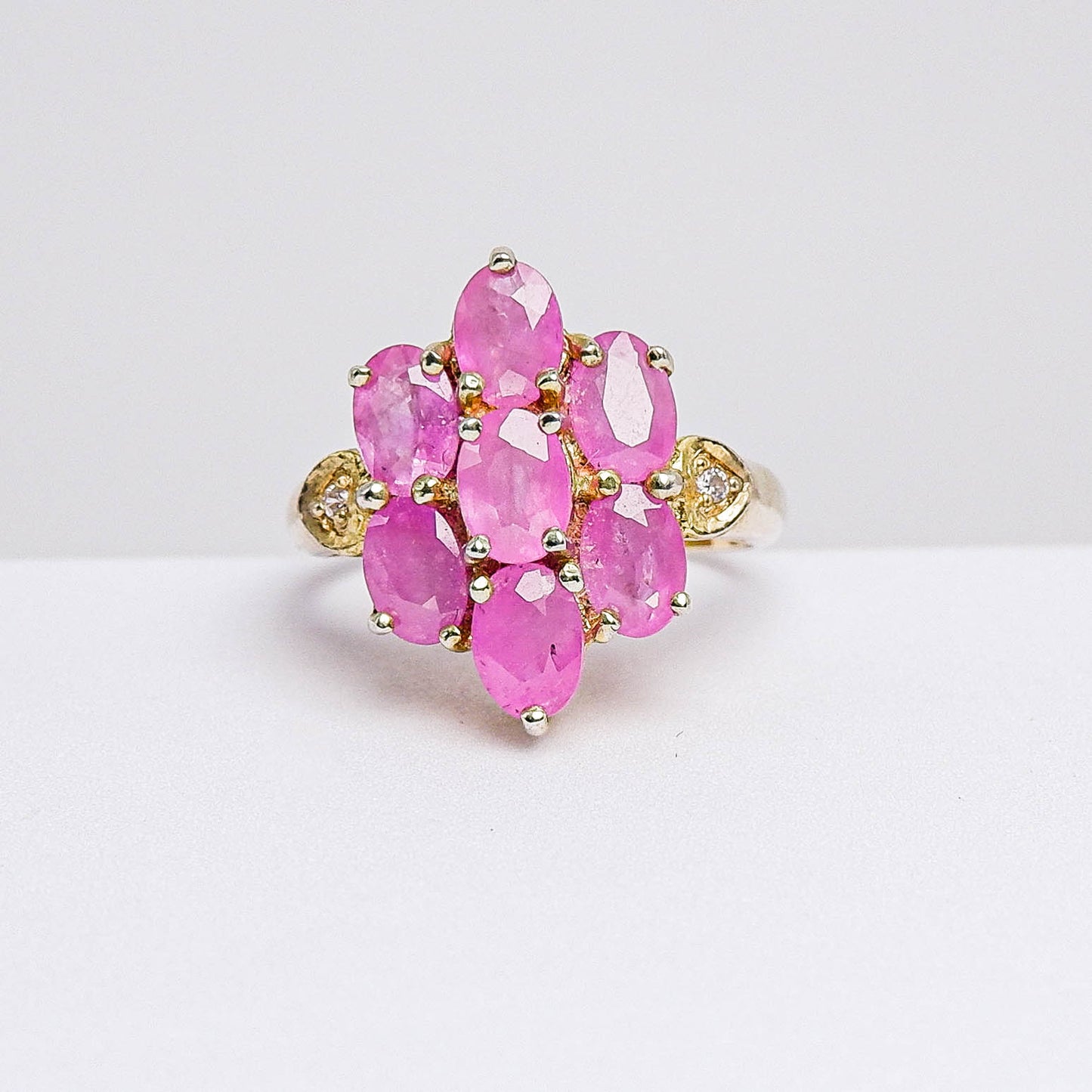 แหวนเงินแท้ 925 ฝังพลอย ทับทิมเวียดนาม (Vietnamese Ruby) + เซอร์คอน (Zircon)