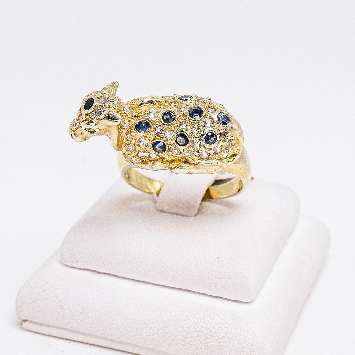 แหวนเงินแท้ 925 ฝังพลอย ไพลิน (Blue Sapphire) + แซฟไฟร์ (Sapphire) + ไวท์โทพาส (whitetopaz)