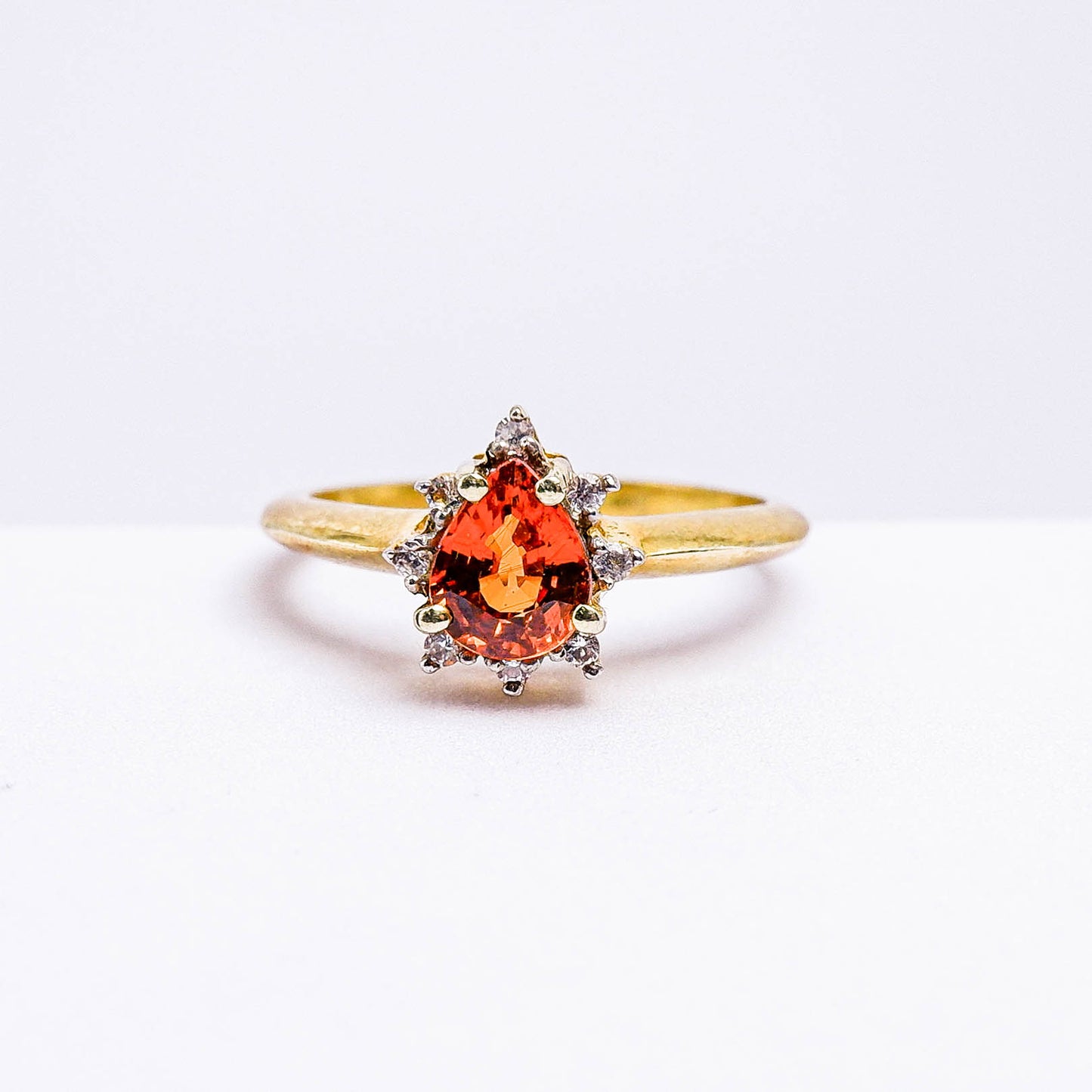 แหวนเงินแท้ 925 ฝังพลอย สเปสซาไทท์ (Spessartite Garnet) + เซอร์คอน (Zircon)