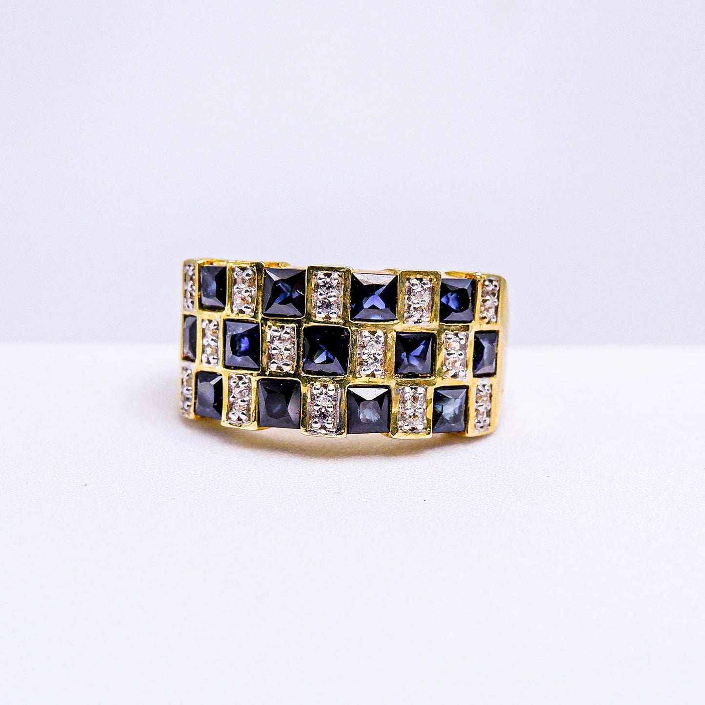 แหวนเงินแท้ 925 ฝังพลอย ไพลิน (Blue Sapphire) + เซอร์คอน (Zircon)