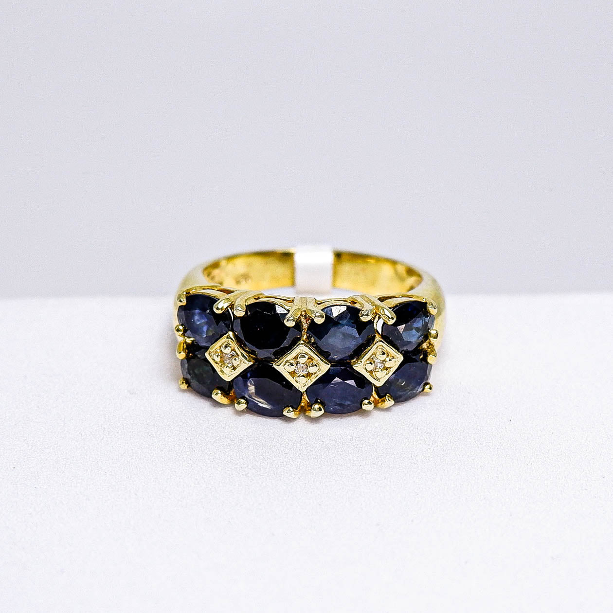 แหวนเงินแท้ 925 ฝังพลอย ไพลิน (Blue Sapphire) + เซอร์คอน (Zircon)