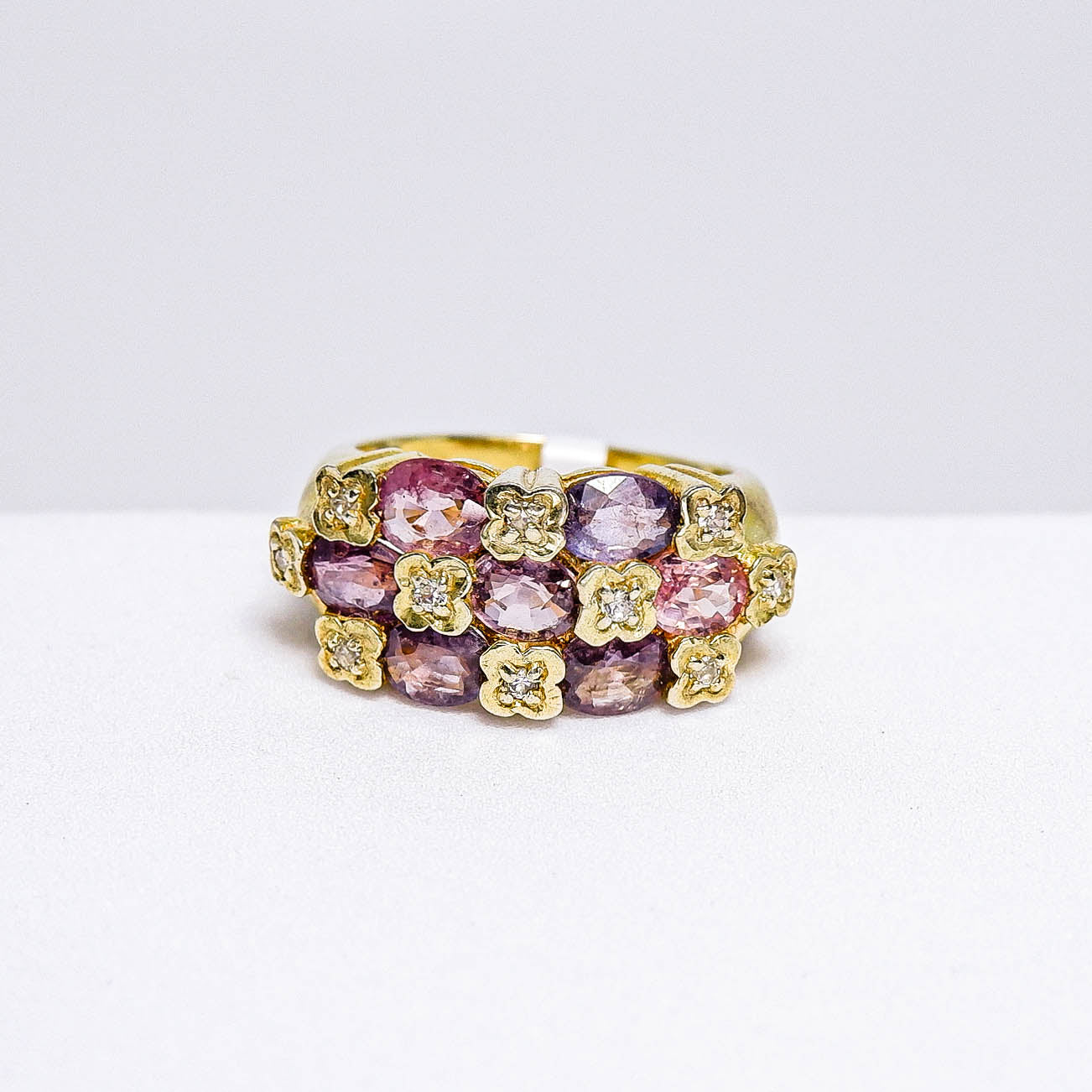แหวนเงินแท้ 925 ฝังพลอย แซฟไฟร์ไทย (Sapphire) + เซอร์คอน (Zircon)