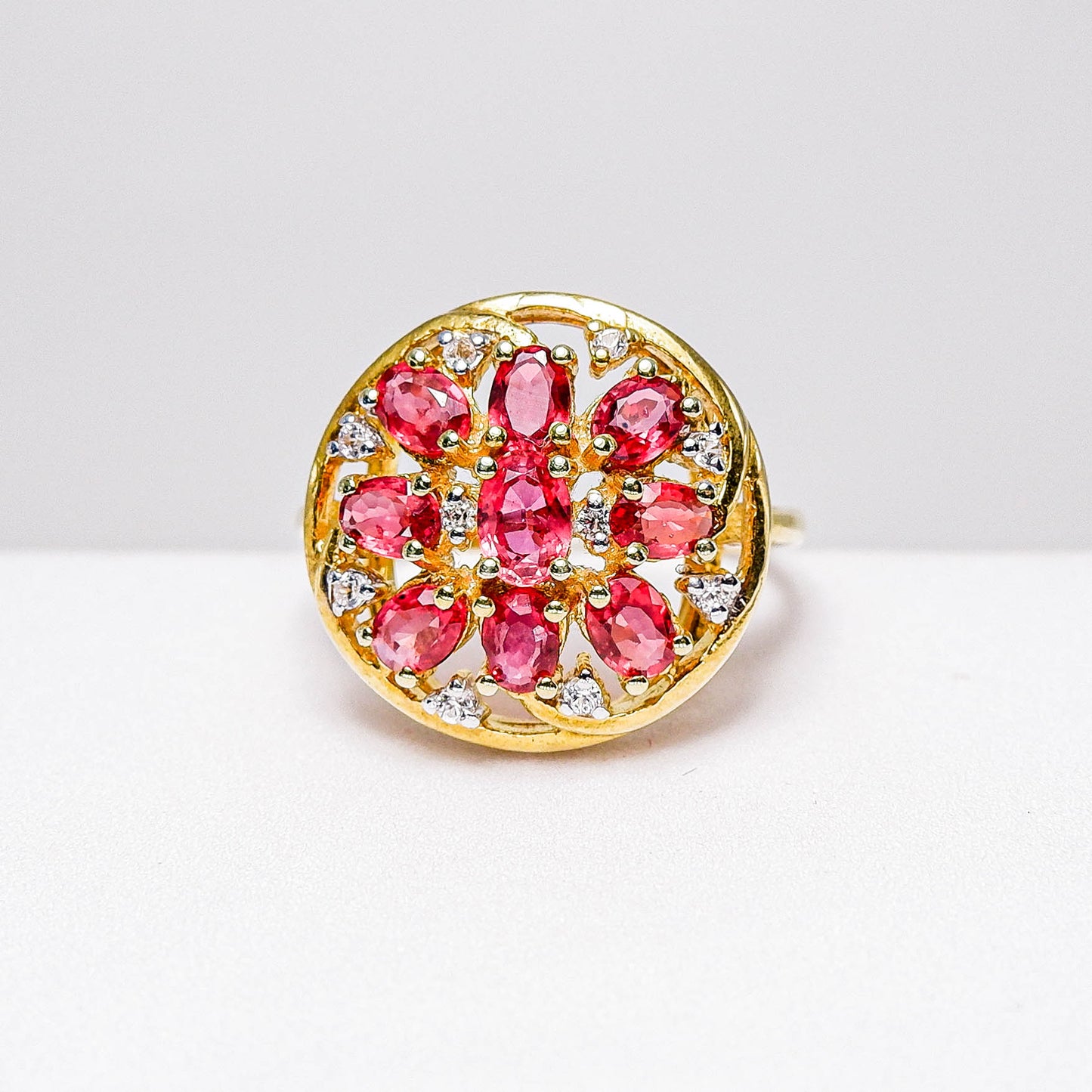 แหวนเงินแท้ 925 ฝังพลอย สปิเนล (Spinel) + เซอร์คอน (Zircon)