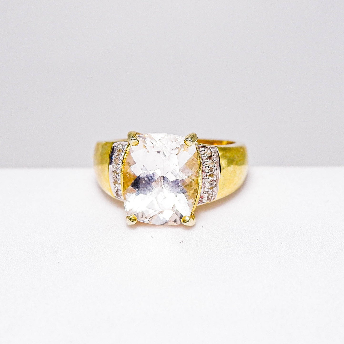 แหวนเงินแท้ 925 ฝังพลอย แดนบูไรท์ (Danburite) + ไวท์โทพาส (whitetopaz)