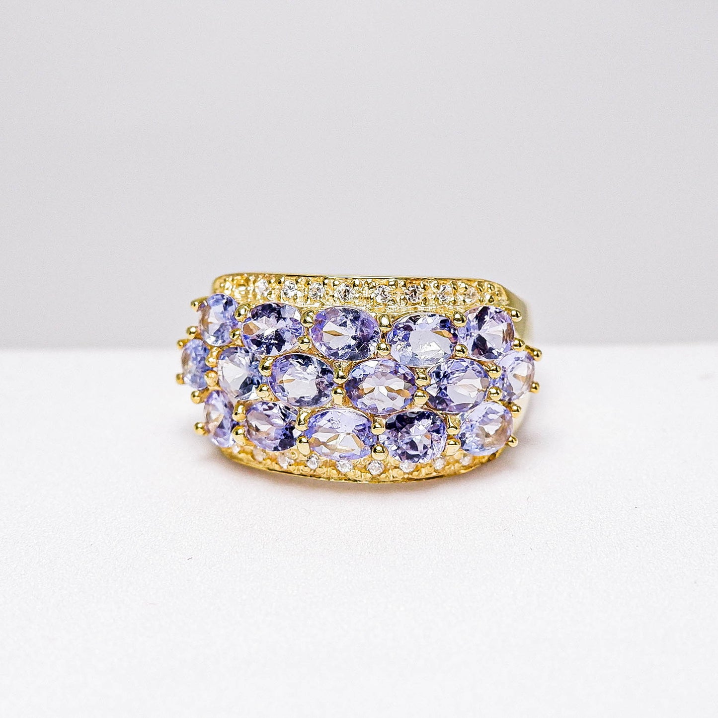 แหวนเงินแท้ 925 ฝังพลอย แทนซาไนท์ (Tanzanite) + เซอร์คอน (Zircon)