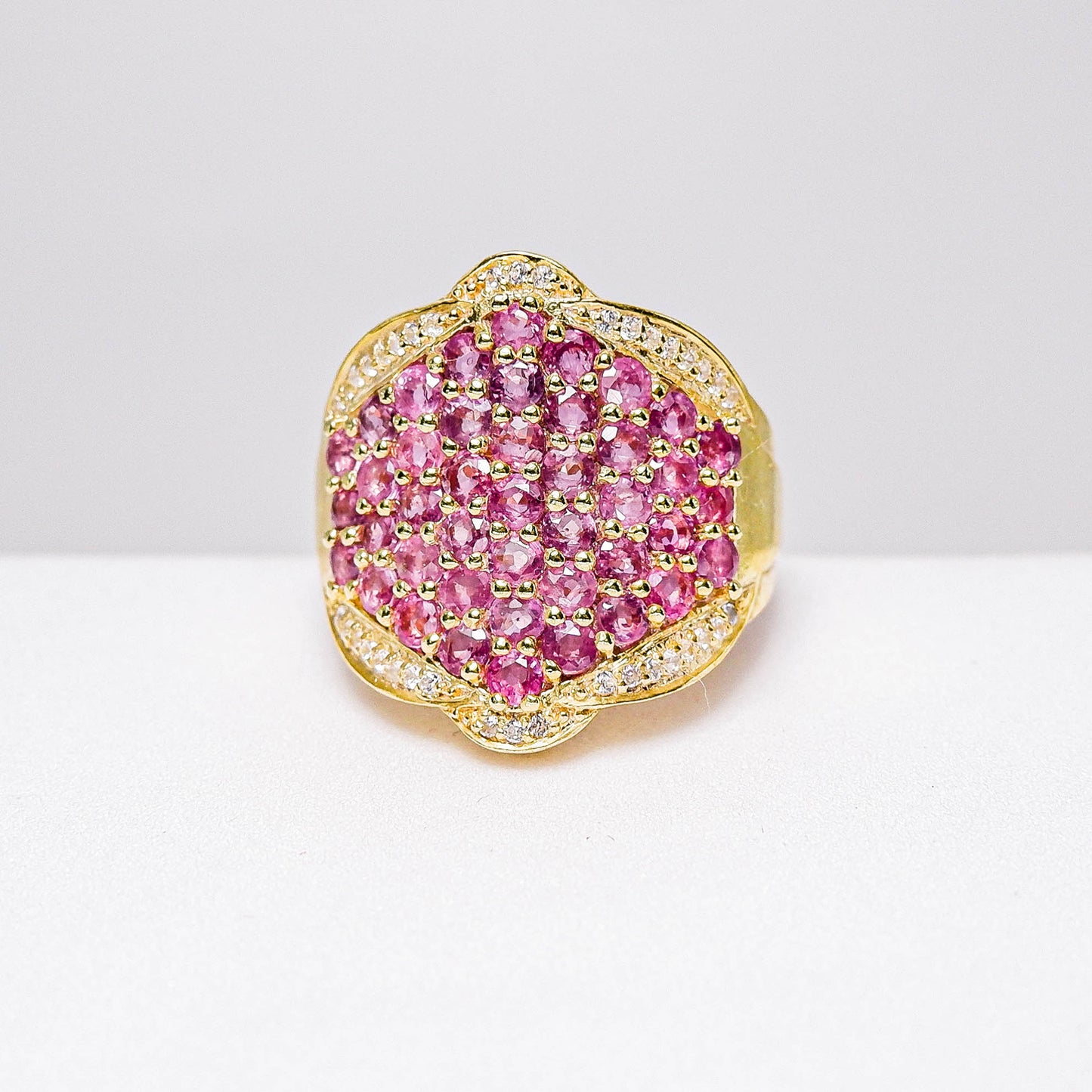 แหวนเงินแท้ 925 ฝังพลอย ทับทิมไทย (Ruby) + เซอร์คอน (Zircon)