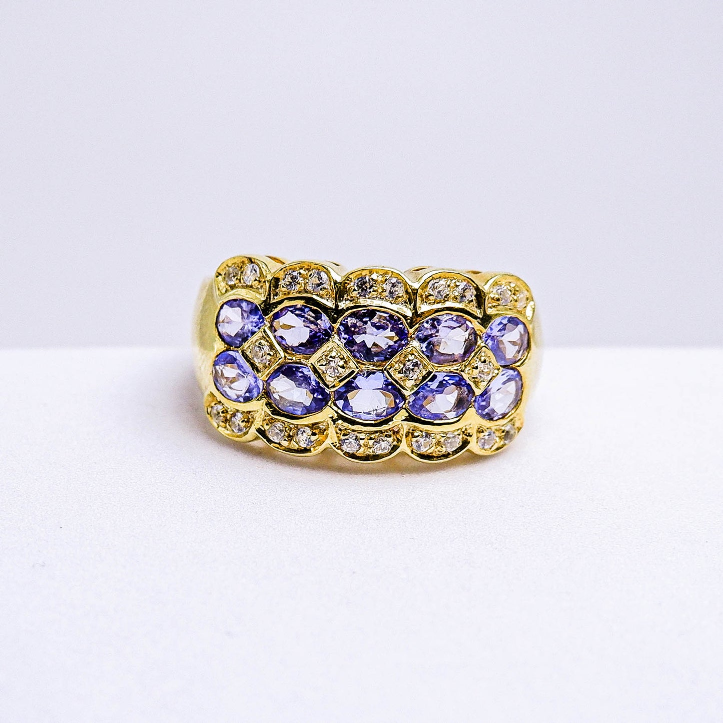 แหวนเงินแท้ 925 ฝังพลอย แทนซาไนท์ (Tanzanite) + เซอร์คอน (Zircon)
