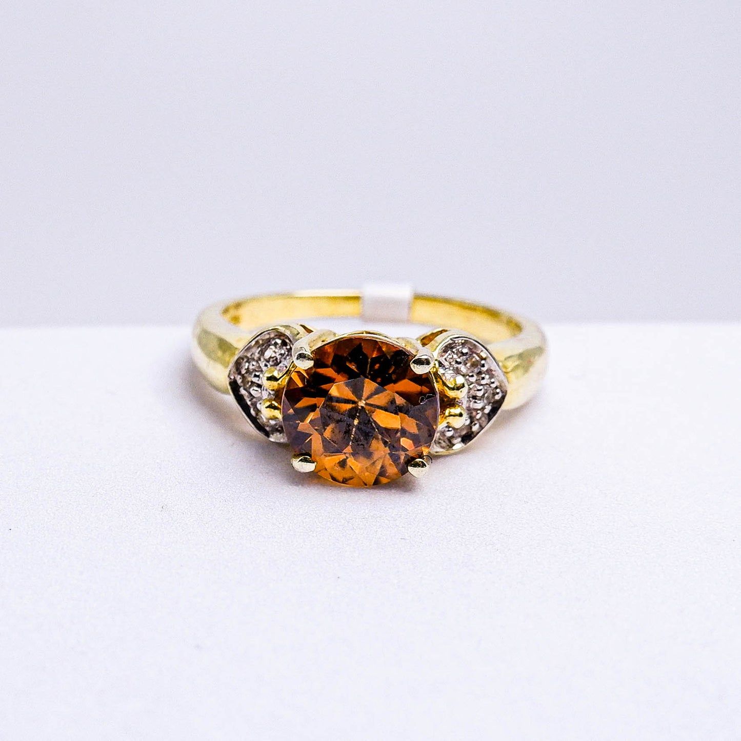 แหวนเงินแท้ 925 ฝังพลอย เพทาย (ดิบ)(Unheated Zircon) + เซอร์คอน (Zircon)