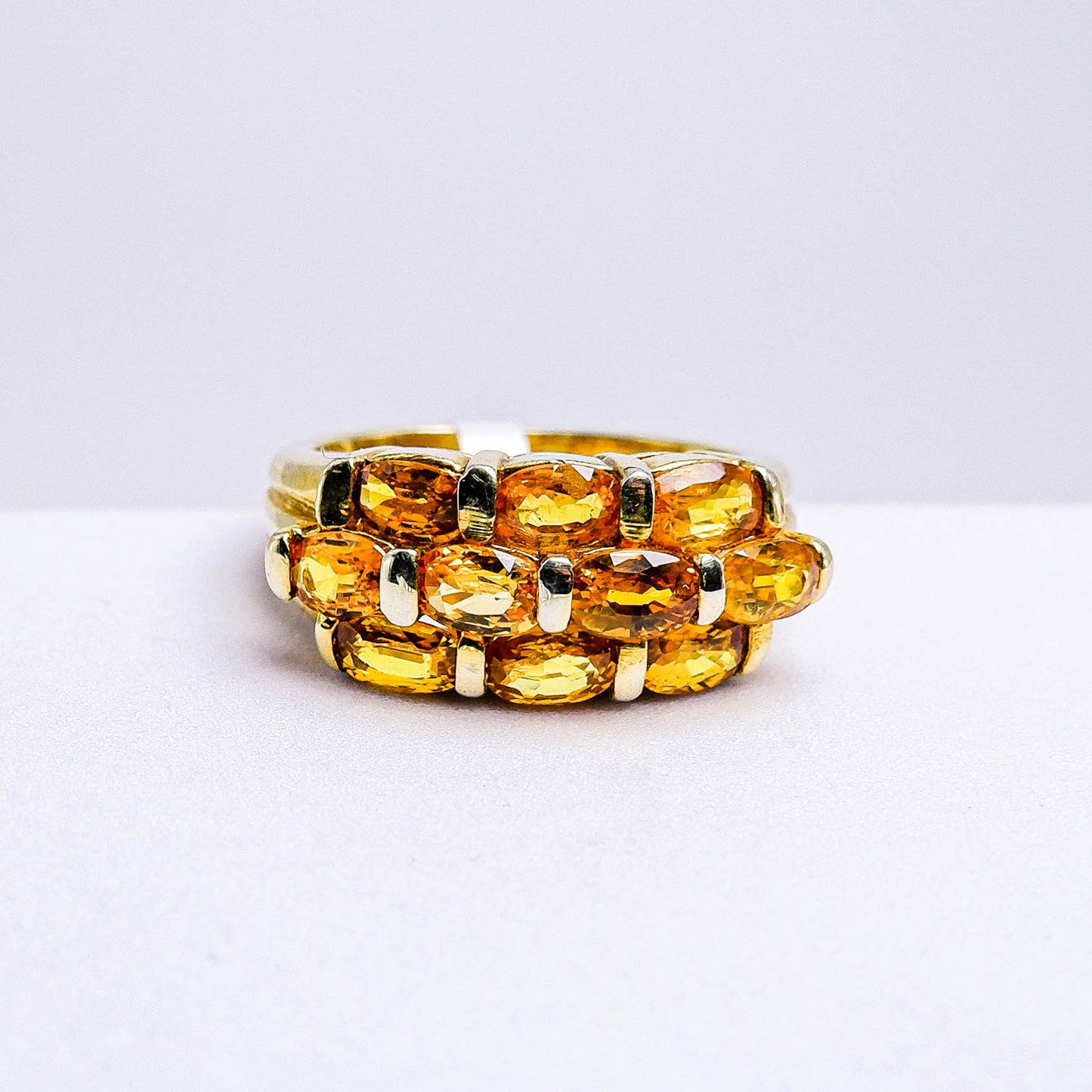 แหวนเงินแท้ 925 ฝังพลอย บุษราคัมบางกะจะ (Yellow Sapphire)
