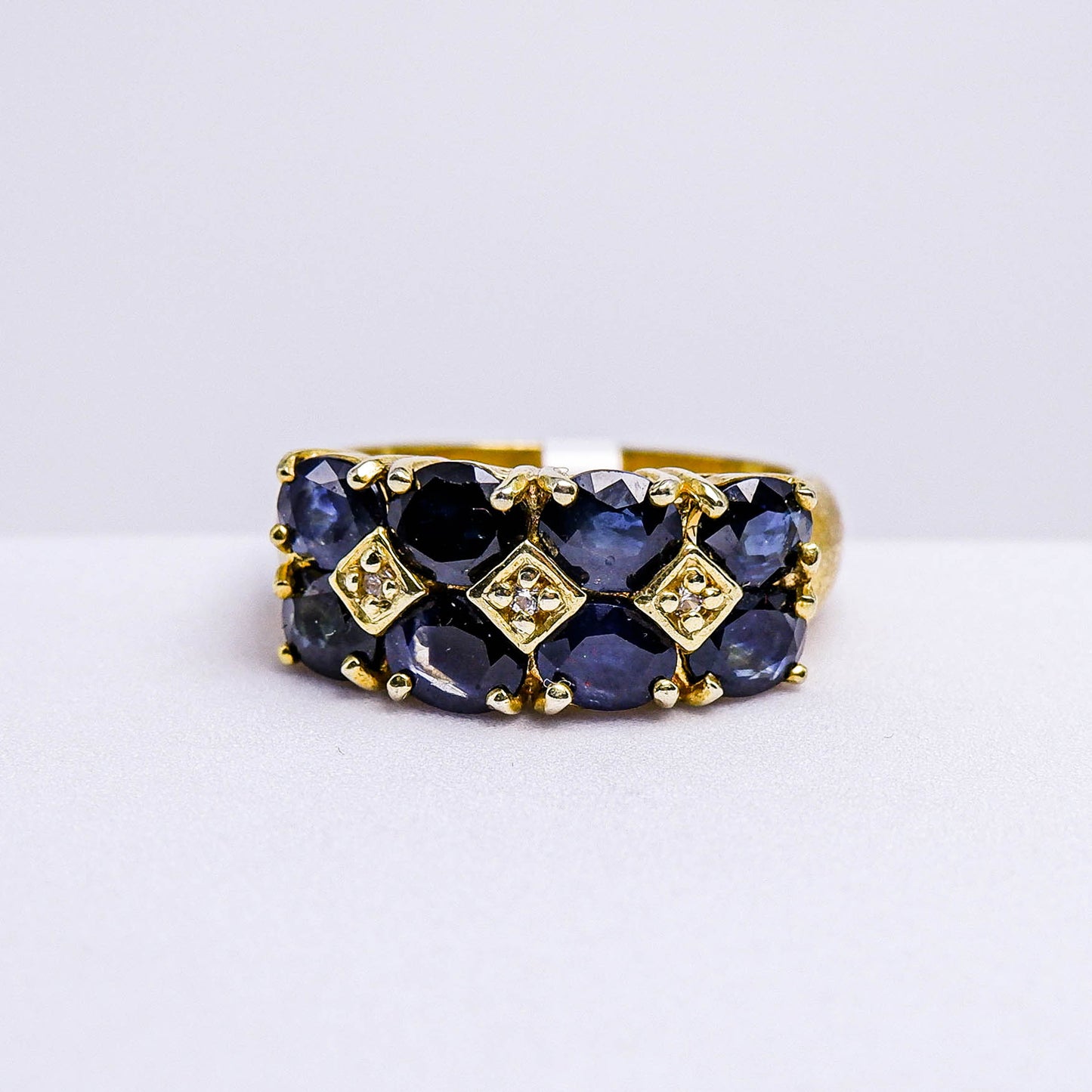 แหวนเงินแท้ 925 ฝังพลอย ไพลิน (Blue Sapphire) + เซอร์คอน (Zircon)