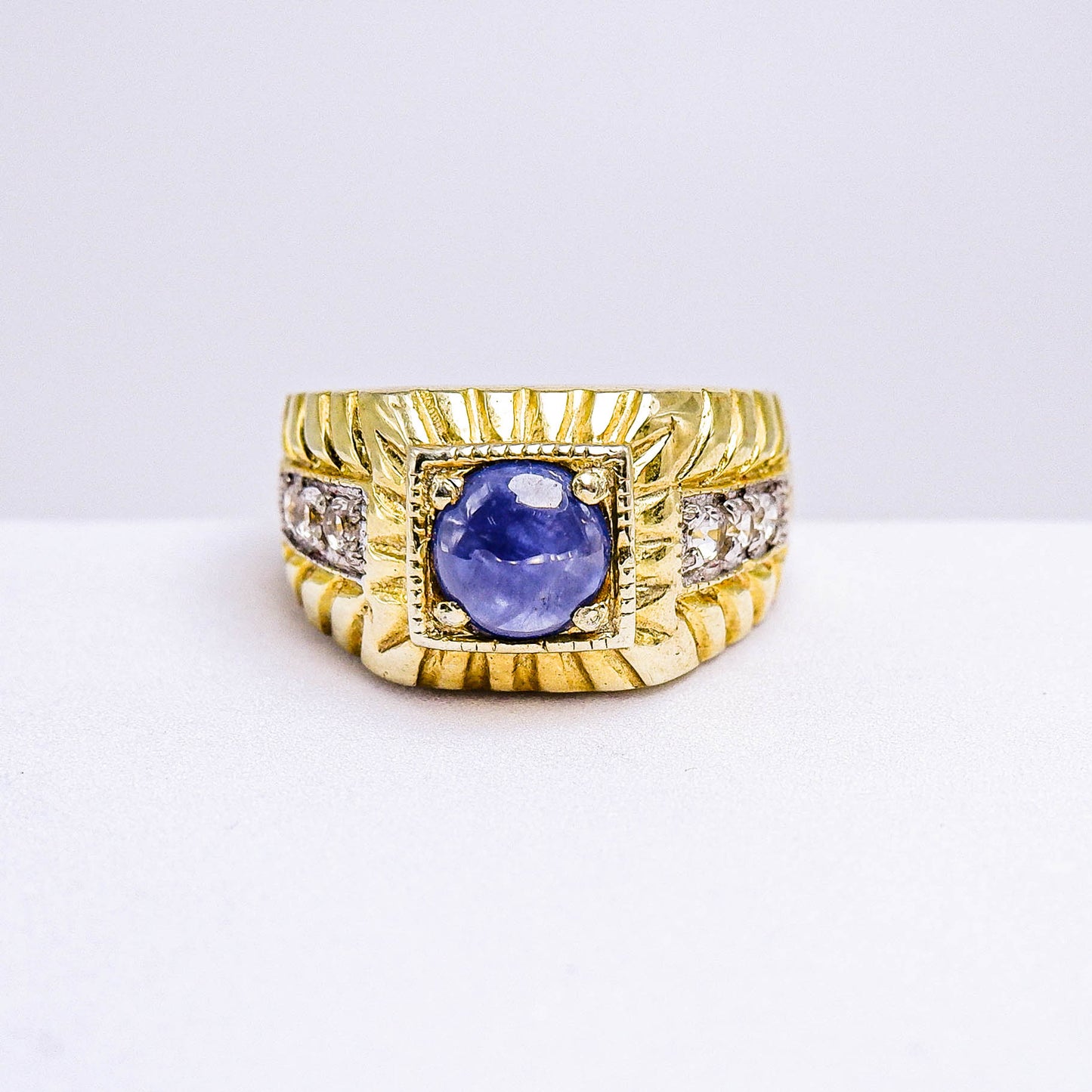 แหวนเงินแท้ 925 ฝังพลอย ไพลิน (Blue Sapphire) + เซอร์คอน (Zircon)