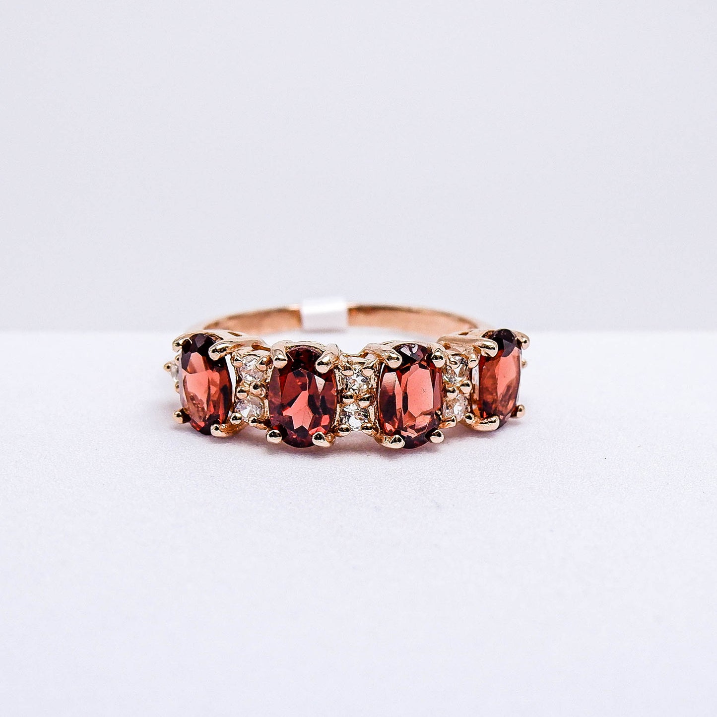 แหวนเงินแท้ 925 ฝังพลอย โกเมน (Garnet) + เซอร์คอน (Zircon)