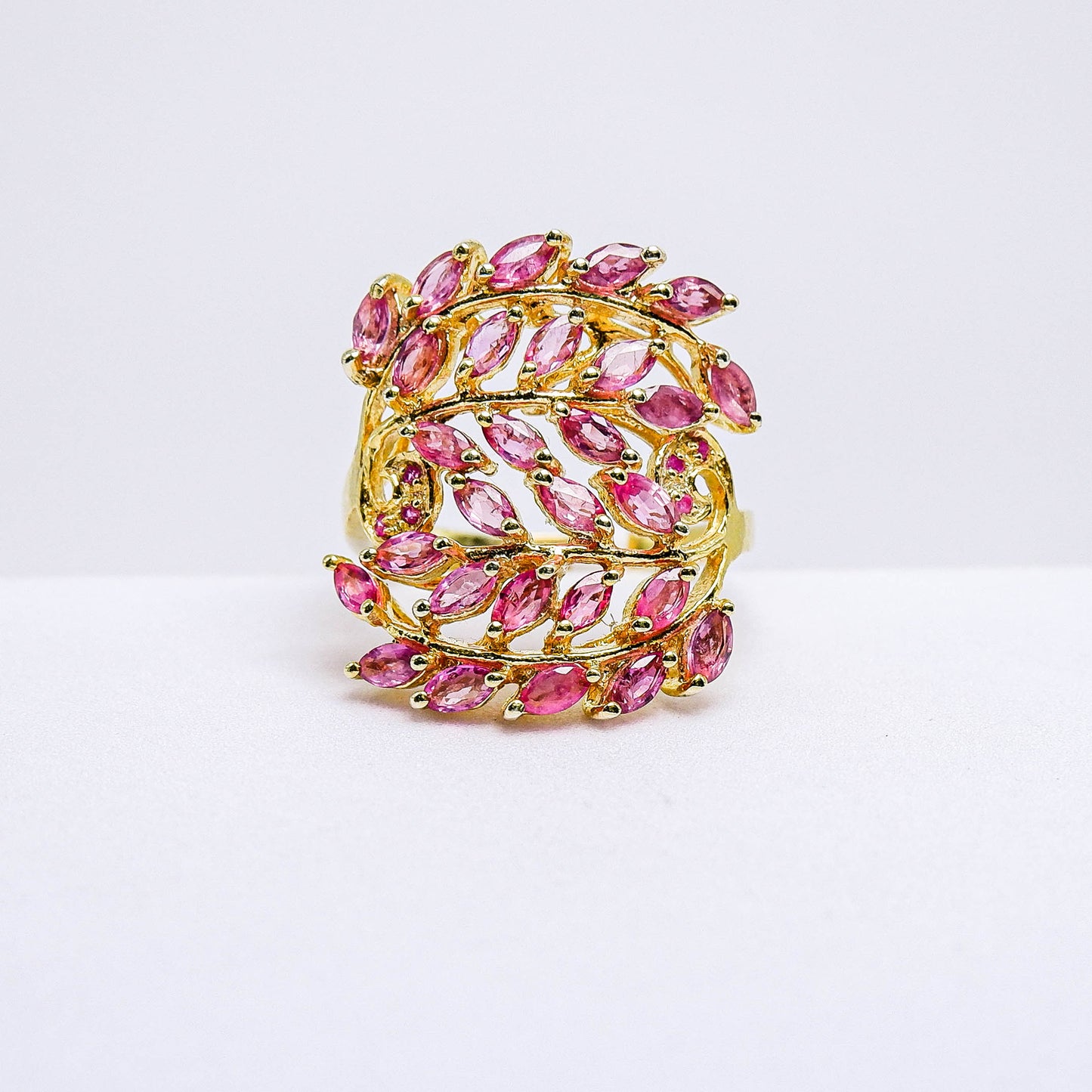 แหวนเงินแท้ 925 ฝังพลอย ทับทิมไทย (Siam Ruby) + พิงค์แซฟไฟร์ (Pink Sapphire)