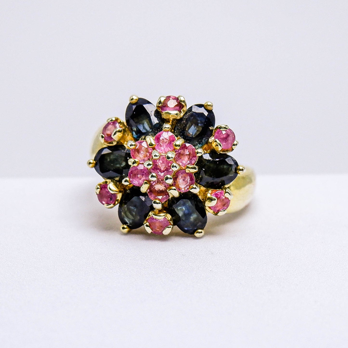 แหวนเงินแท้ 925 ฝังพลอย ไพลิน(Blue Sapphire) + ทับทิมไทย (Siam Ruby)