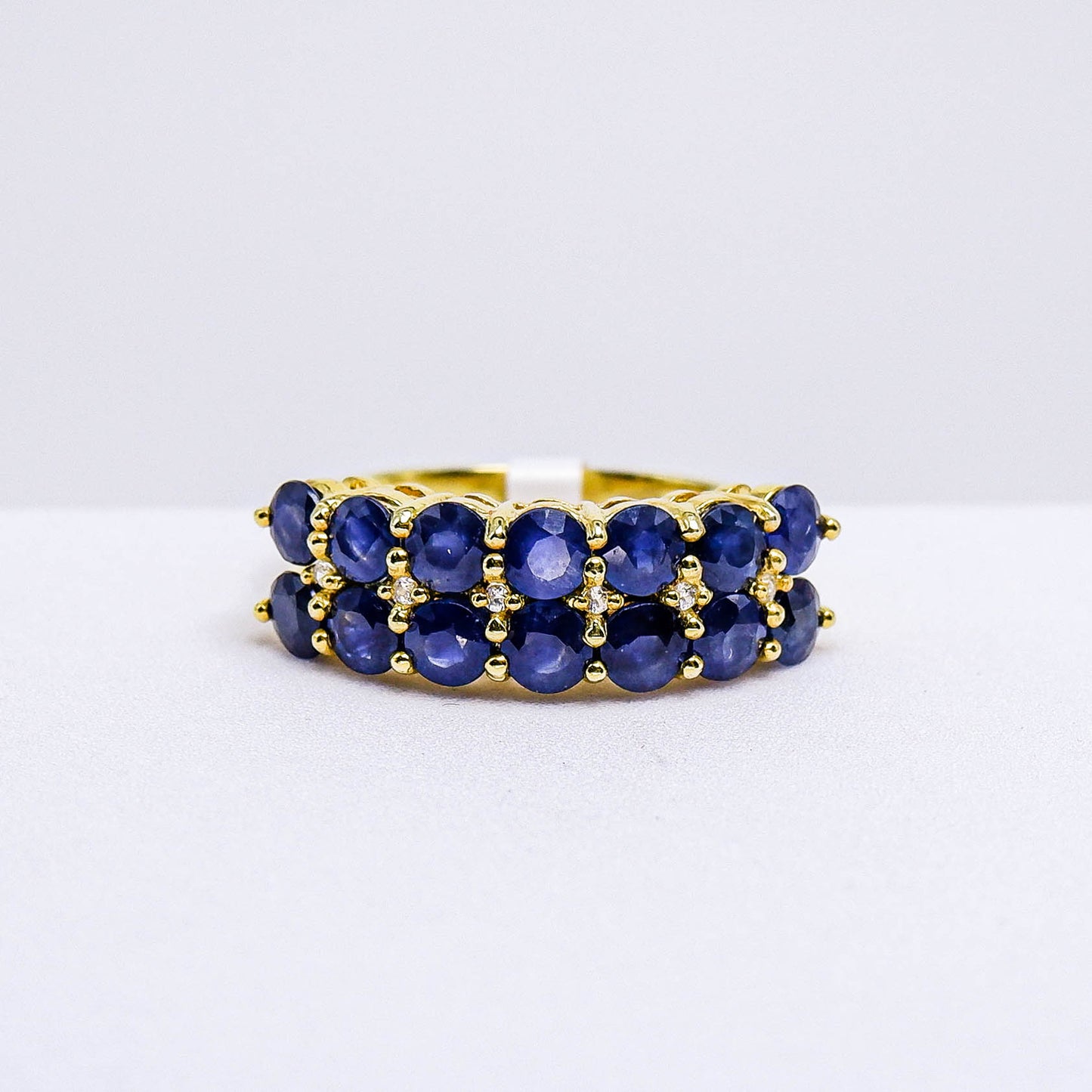แหวนเงินแท้ 925 ฝังพลอย ไพลิน (Blue Sapphire) + เซอร์คอน (Zircon)