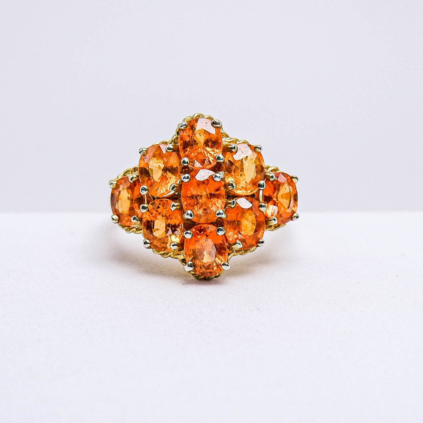 แหวนเงินแท้ 925 ฝังพลอย สเปสซาไทท์ (Spessartite Garnet)