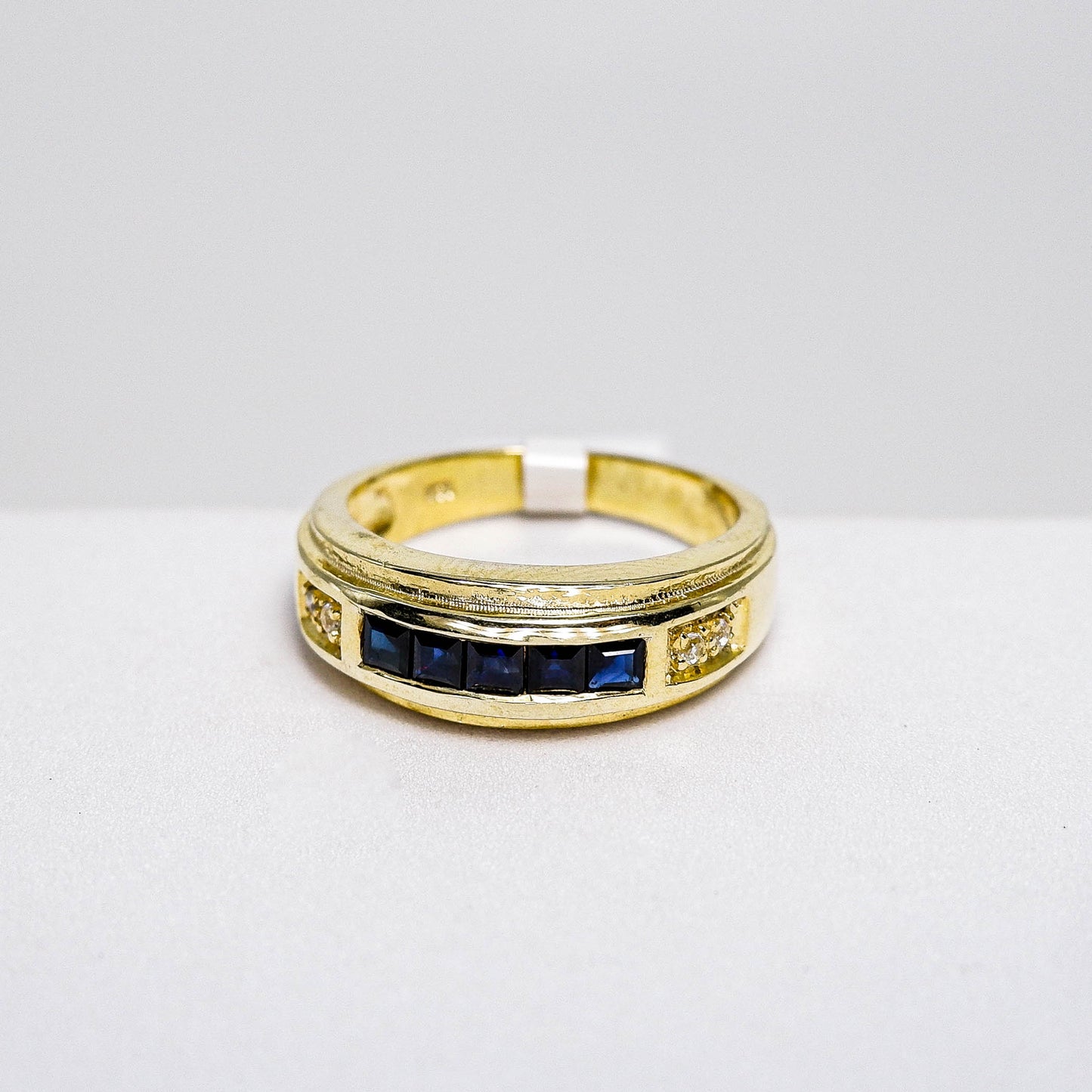 แหวนเงินแท้ 925 ฝังพลอย ไพลิน (Blue Sapphire) + ไวท์โทพาส (whitetopaz)