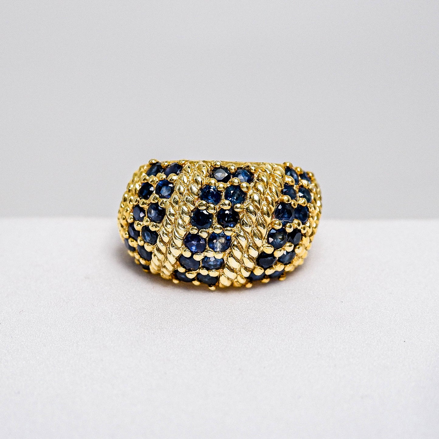 แหวนเงินแท้ 925 ฝังพลอย ไพลินมาบีร่า (Blue Sapphire)