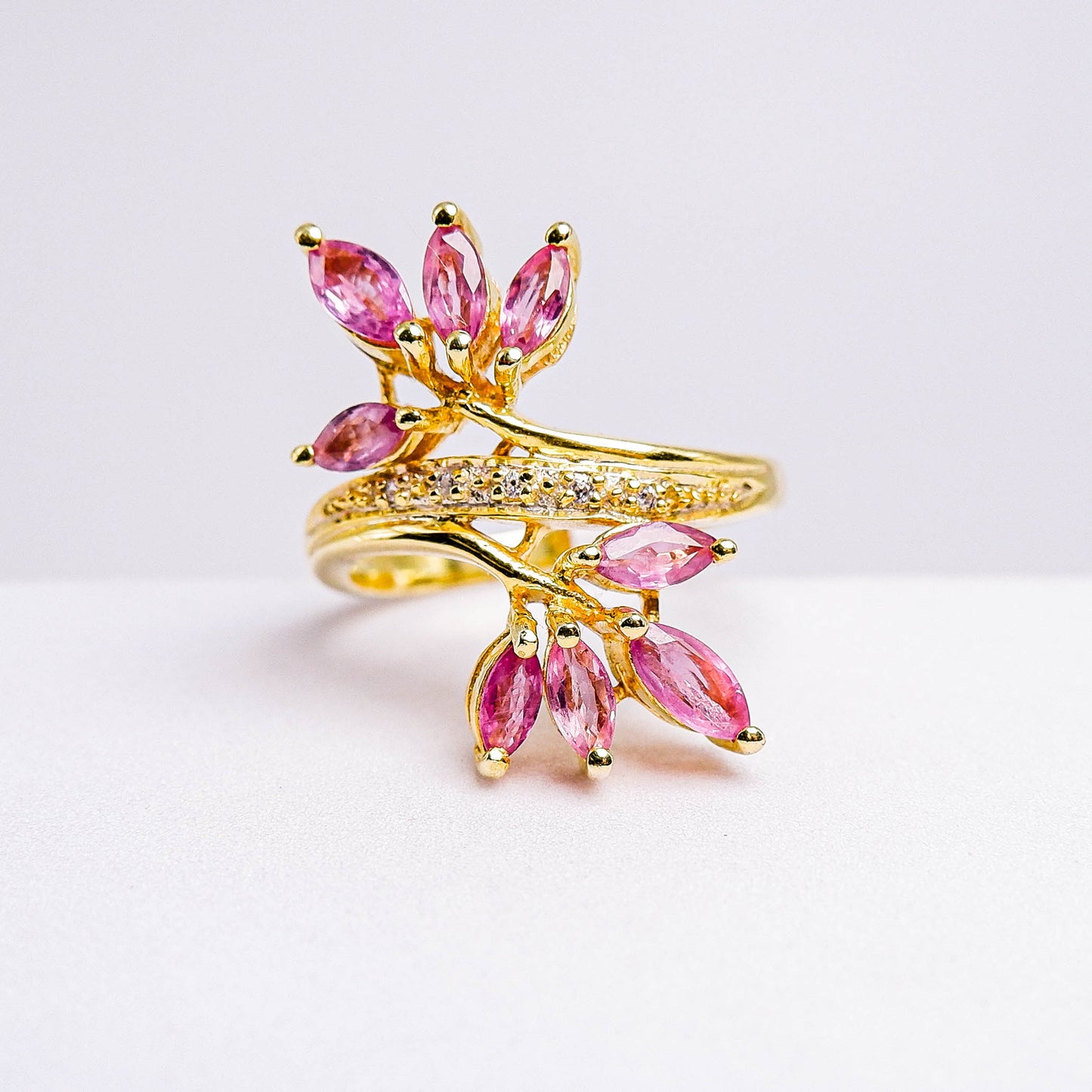 แหวนเงินแท้ 925 ฝังพลอย ทับทิม (Ruby) + เซอร์คอน (Zircon)