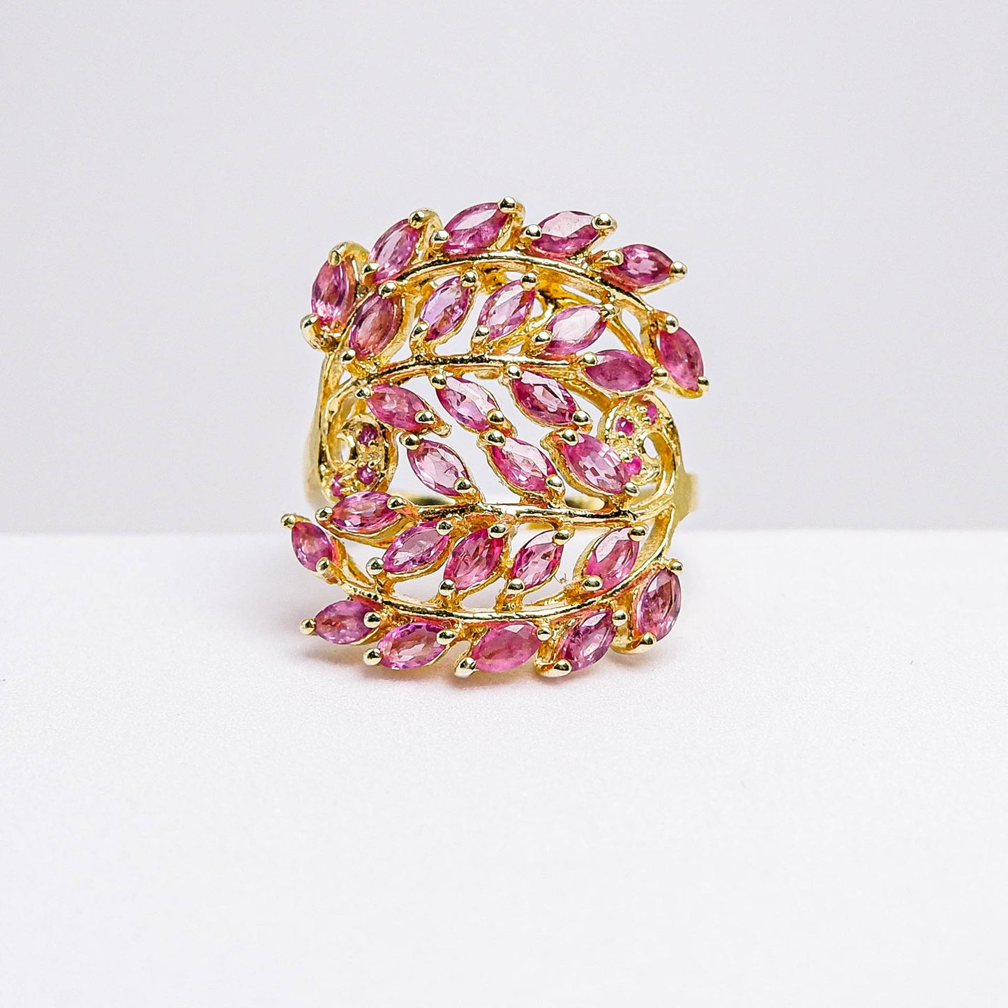 แหวนเงินแท้ 925 ฝังพลอย ทับทิมไทย (Siam Ruby) + พิงค์แซฟไฟร์ (Pink Sapphire)