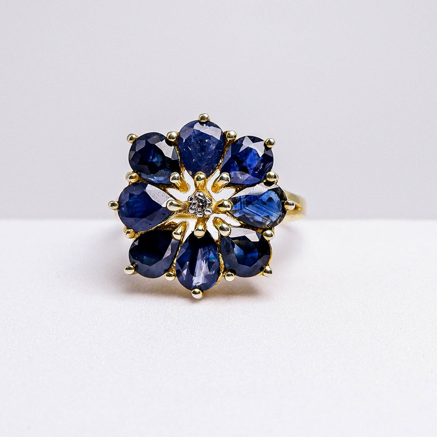 แหวนเงินแท้ 925 ฝังพลอย ไพลิน (Blue Sapphire) + เซอร์คอน (Zircon)