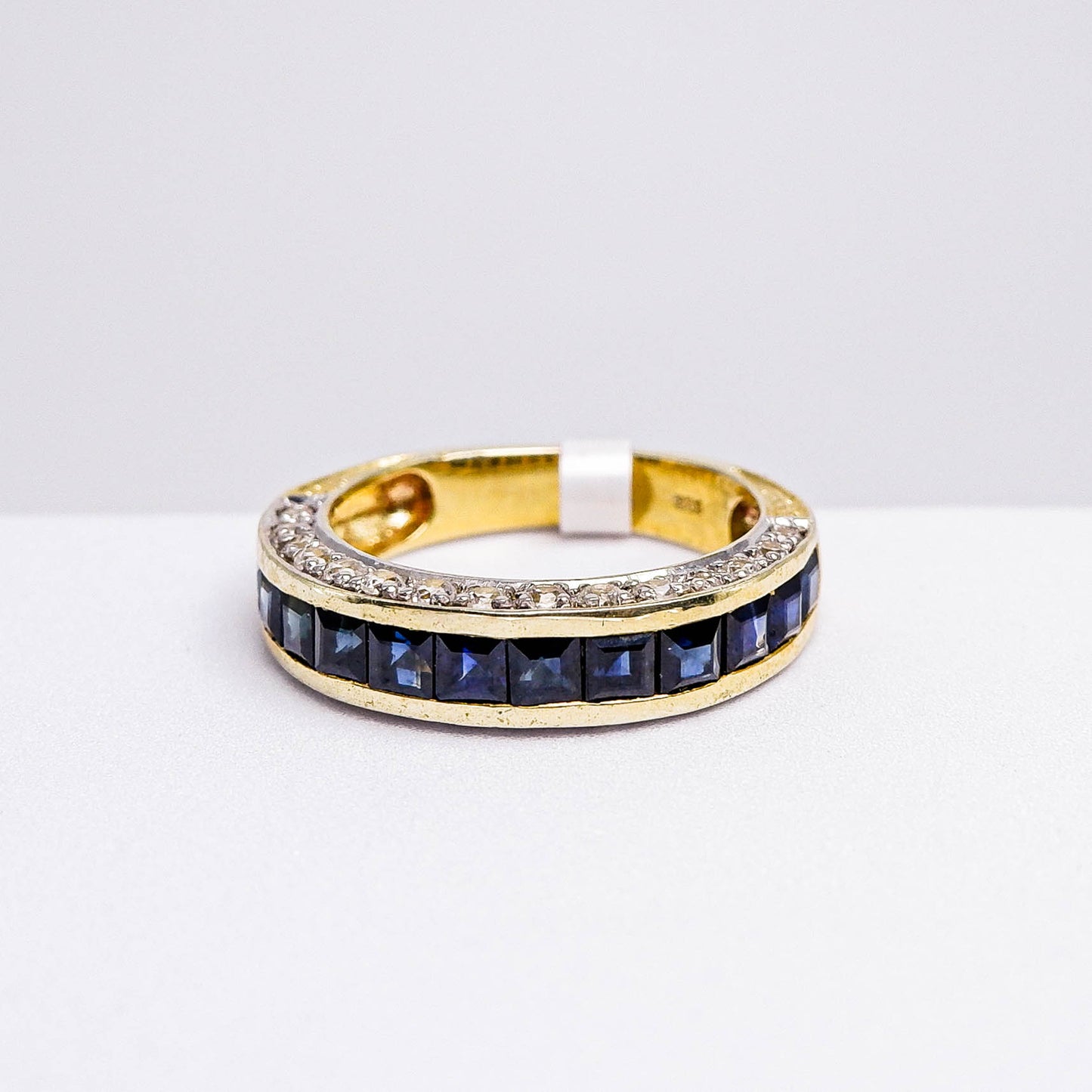 แหวนเงินแท้ 925 ฝังพลอย ไพลิน (Blue Sapphire) + เซอร์คอน (Zircon)